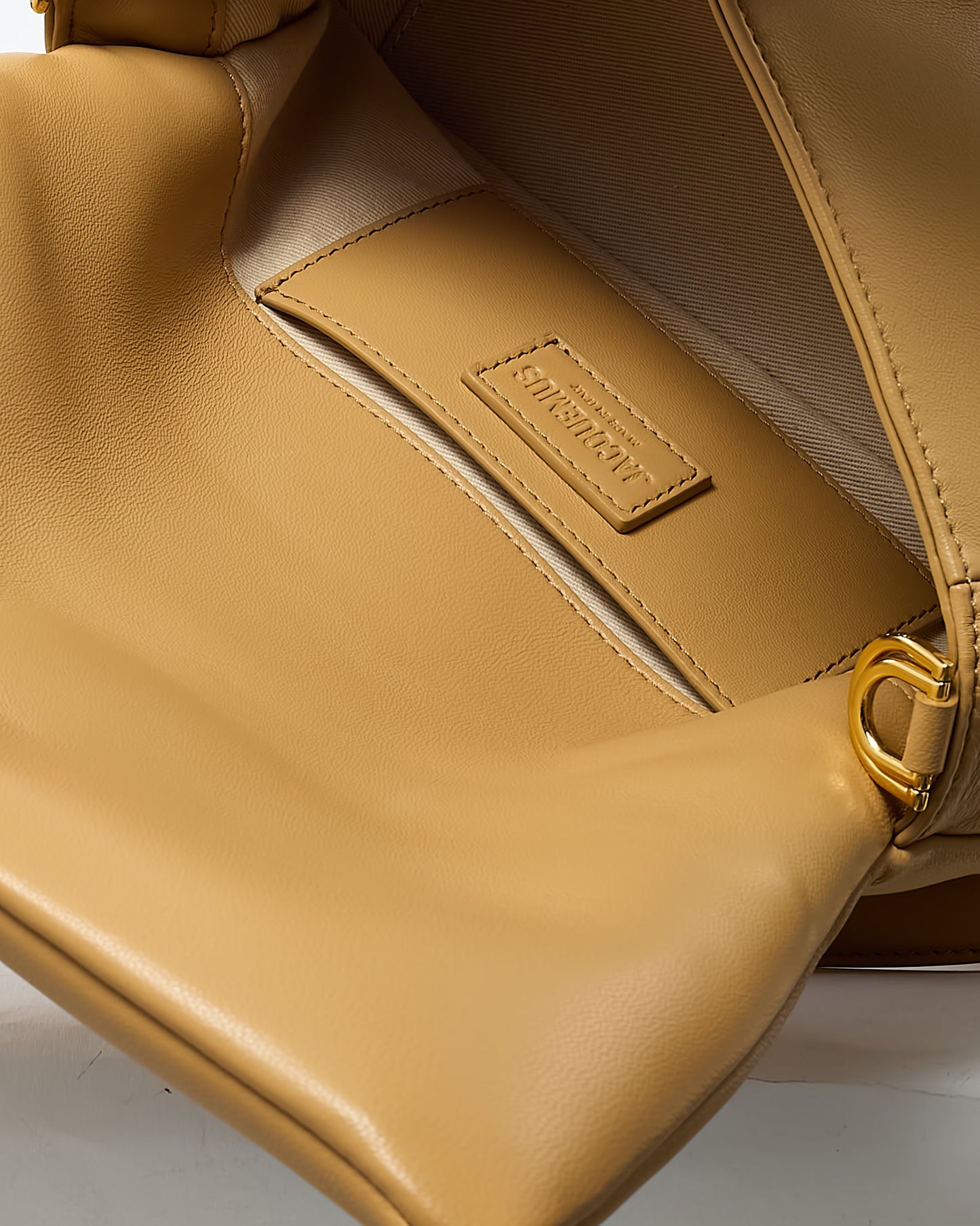 Jacquemus Beige Leather Le Bambimou Shoulder Bag with Strap