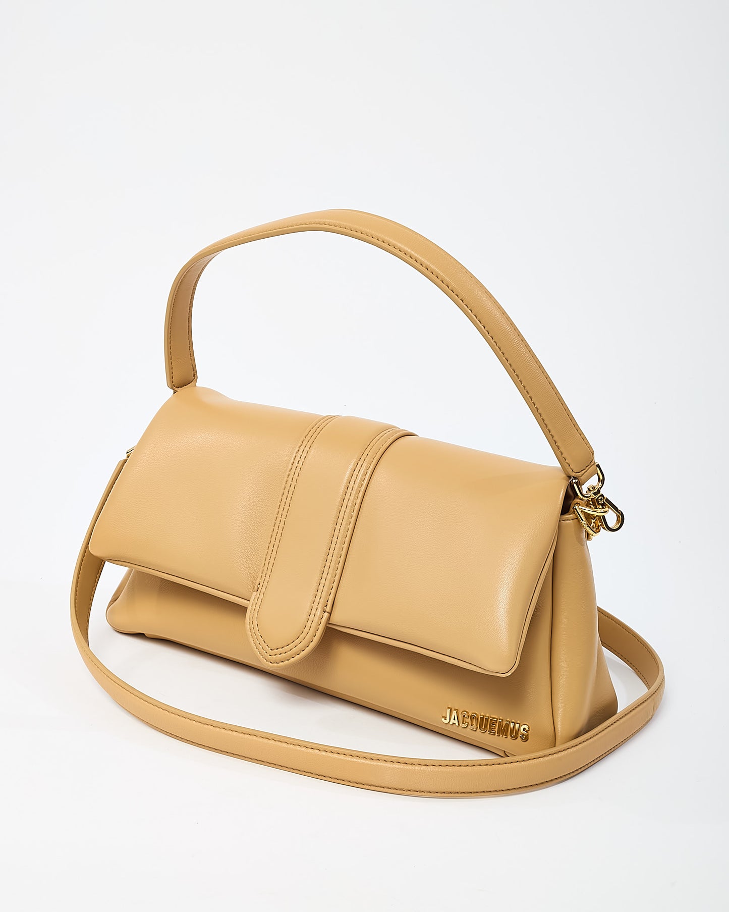 Jacquemus Beige Leather Le Bambimou Shoulder Bag with Strap