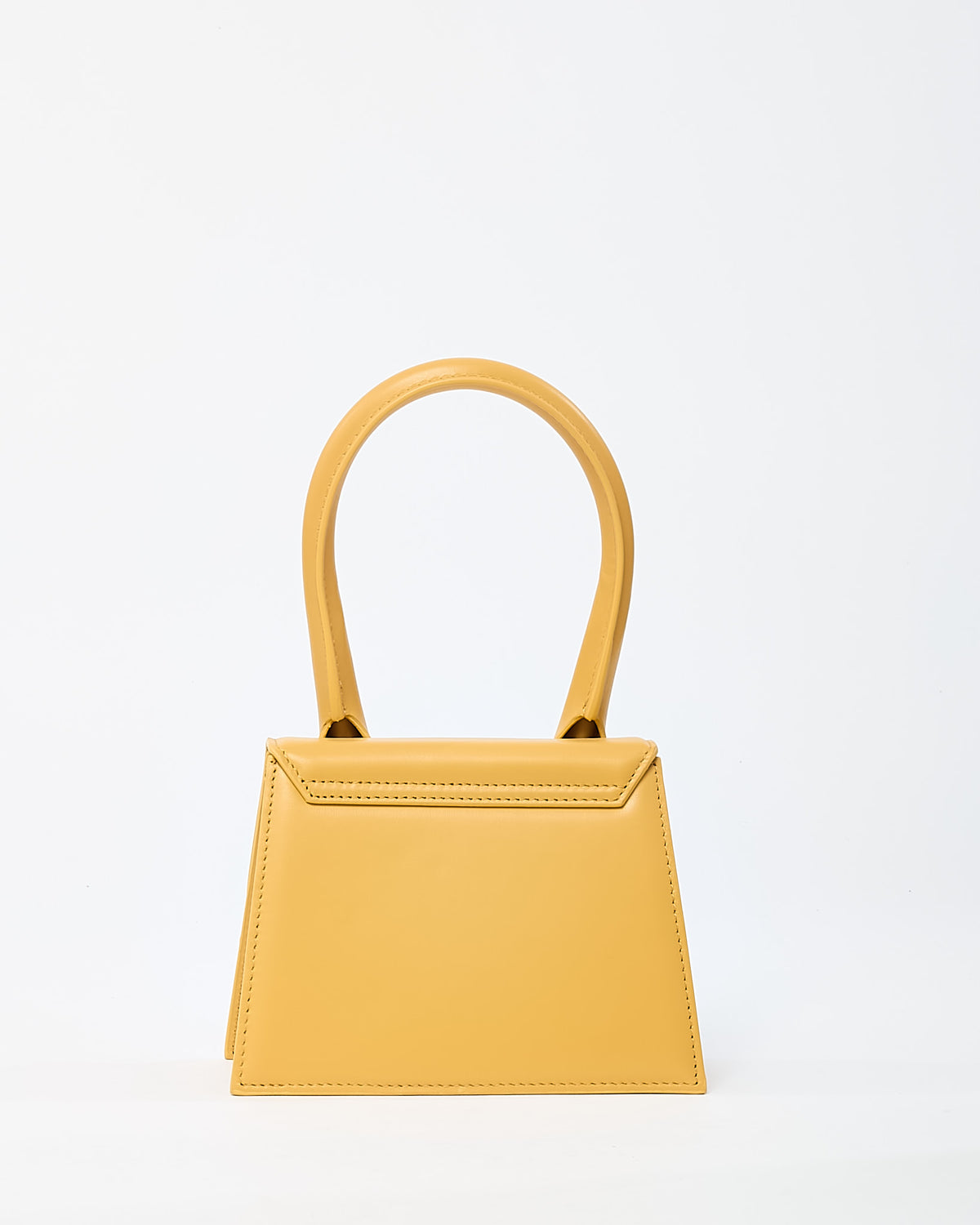 Jacquemus Yellow Leather Le Chiquito Moyen Crossbody Bag with Strap
