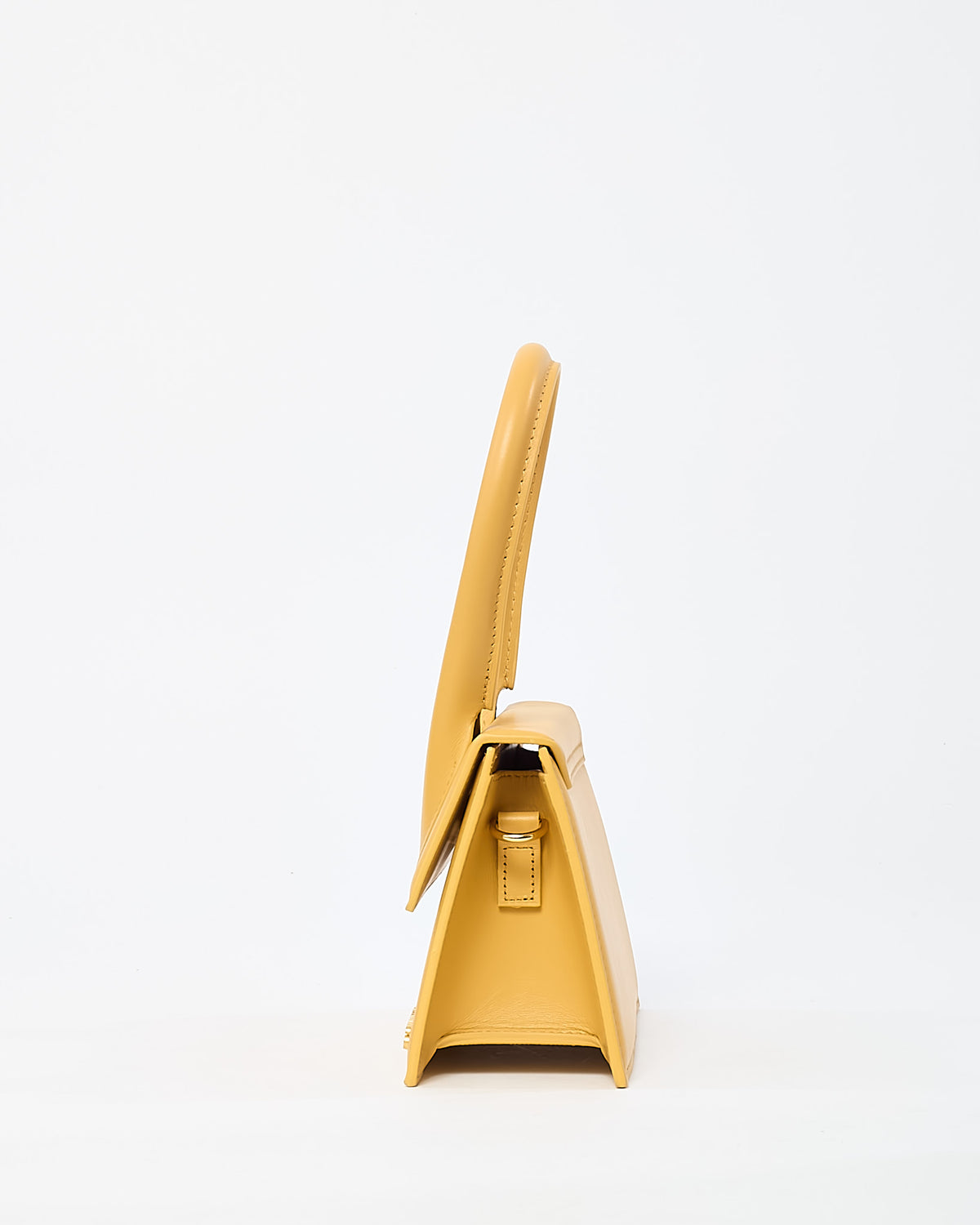 Jacquemus Yellow Leather Le Chiquito Moyen Crossbody Bag with Strap