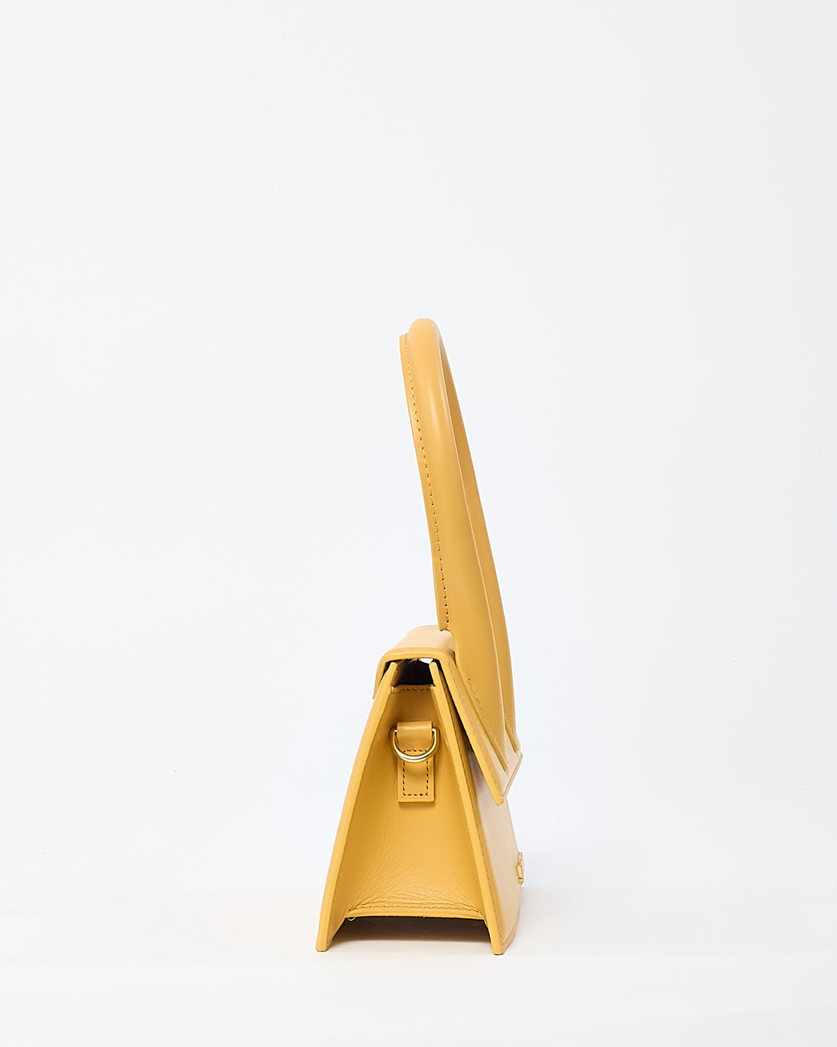 Jacquemus Yellow Leather Le Chiquito Moyen Crossbody Bag with Strap