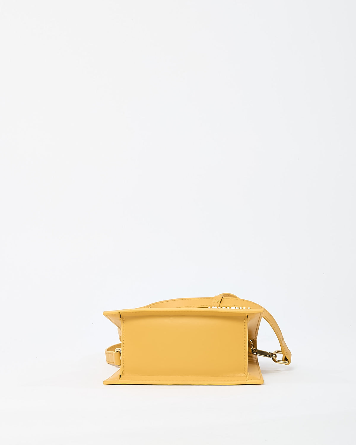 Jacquemus Yellow Leather Le Chiquito Moyen Crossbody Bag with Strap