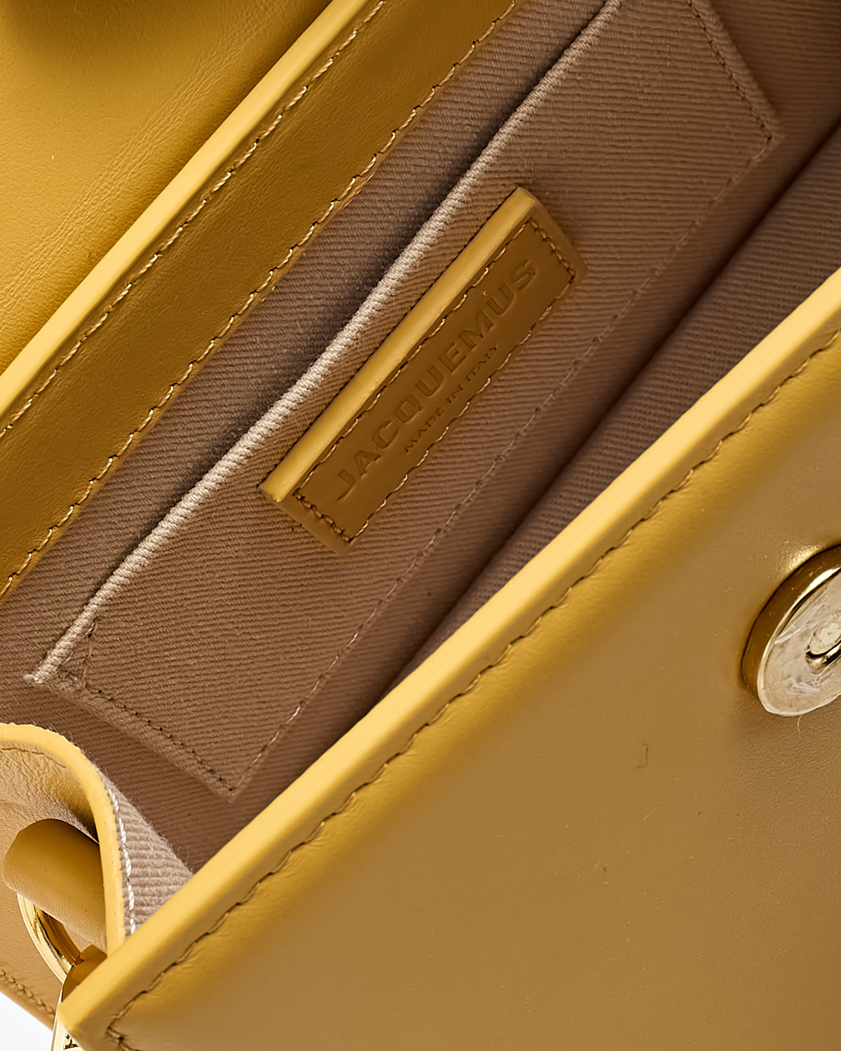 Jacquemus Yellow Leather Le Chiquito Moyen Crossbody Bag with Strap
