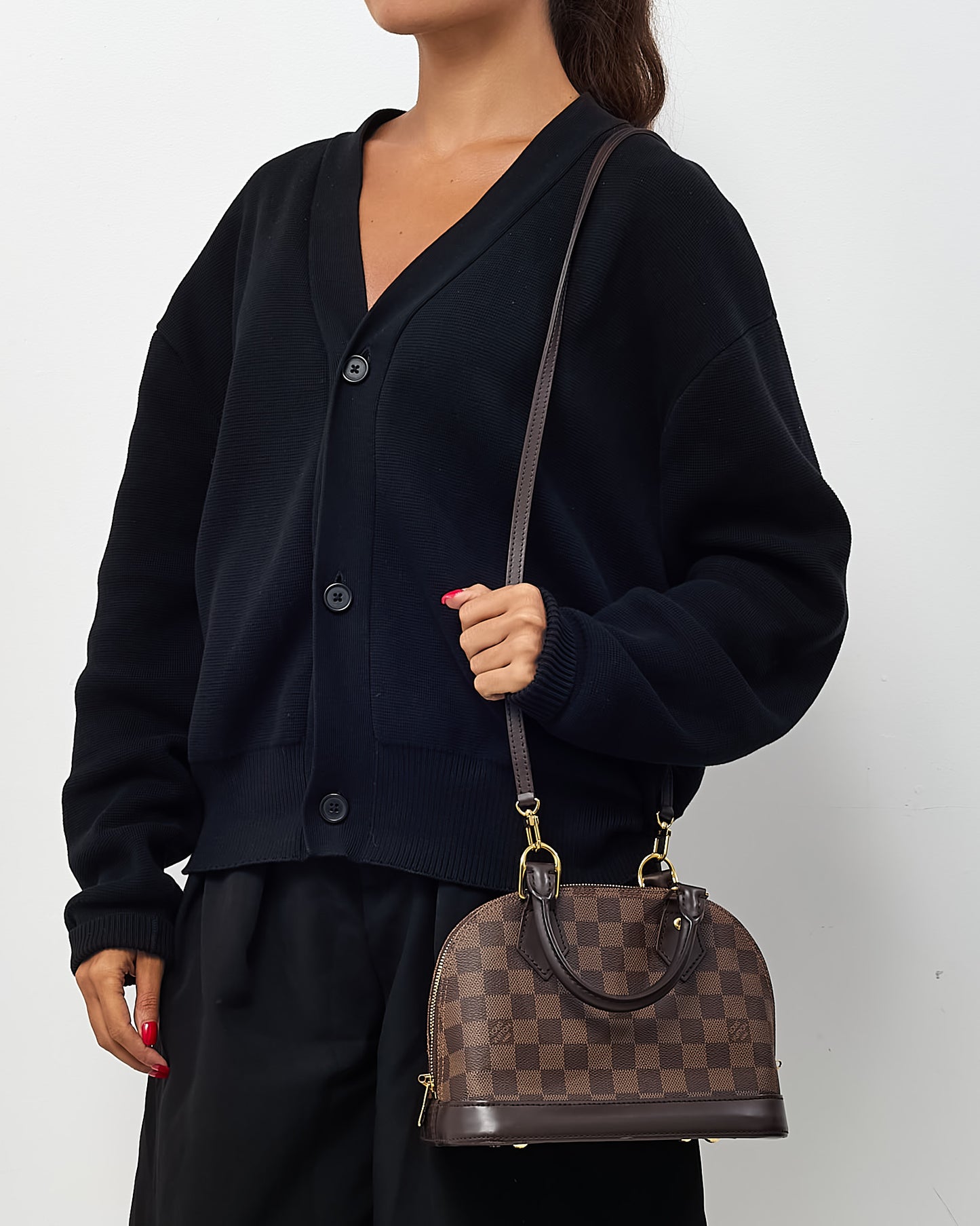 Louis Vuitton Damier Ebene Coated Canvas Alma BB Handbag