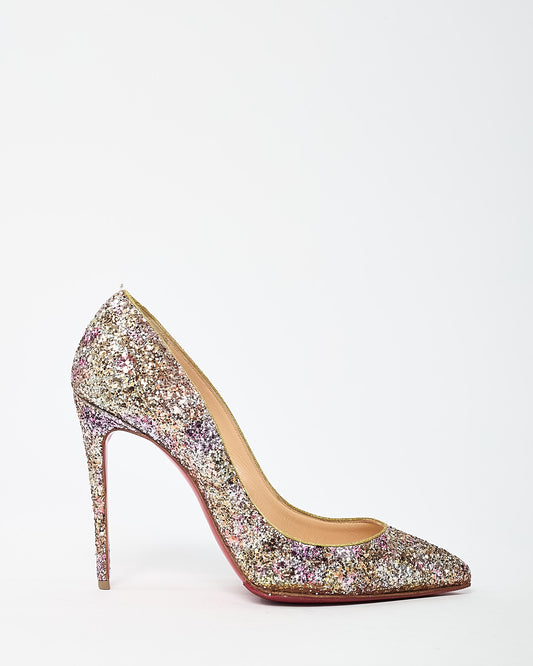 Christian Louboutin Pink and Multi Glitter So Kate 100mm Pumps - 38.5
