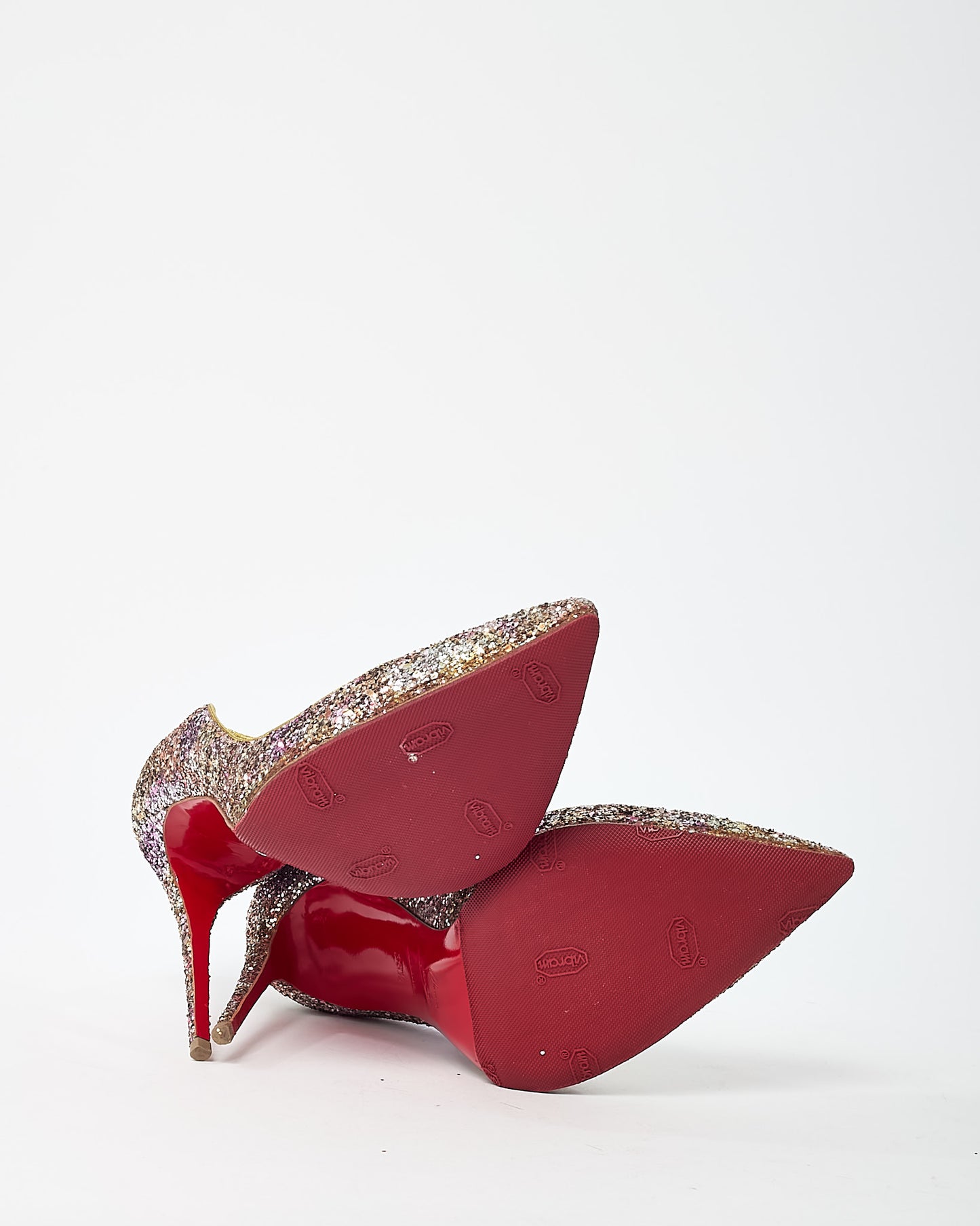 Christian Louboutin Pink and Multi Glitter So Kate 100mm Pumps - 38.5