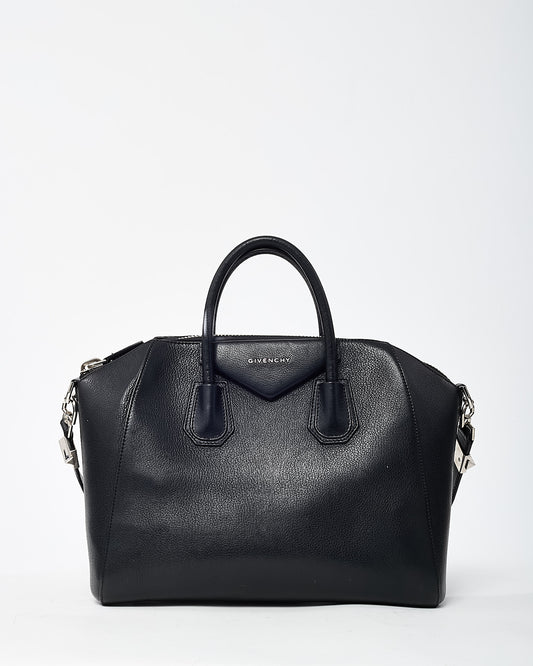 Givenchy Black Grained Leather Medium Antigona Bag