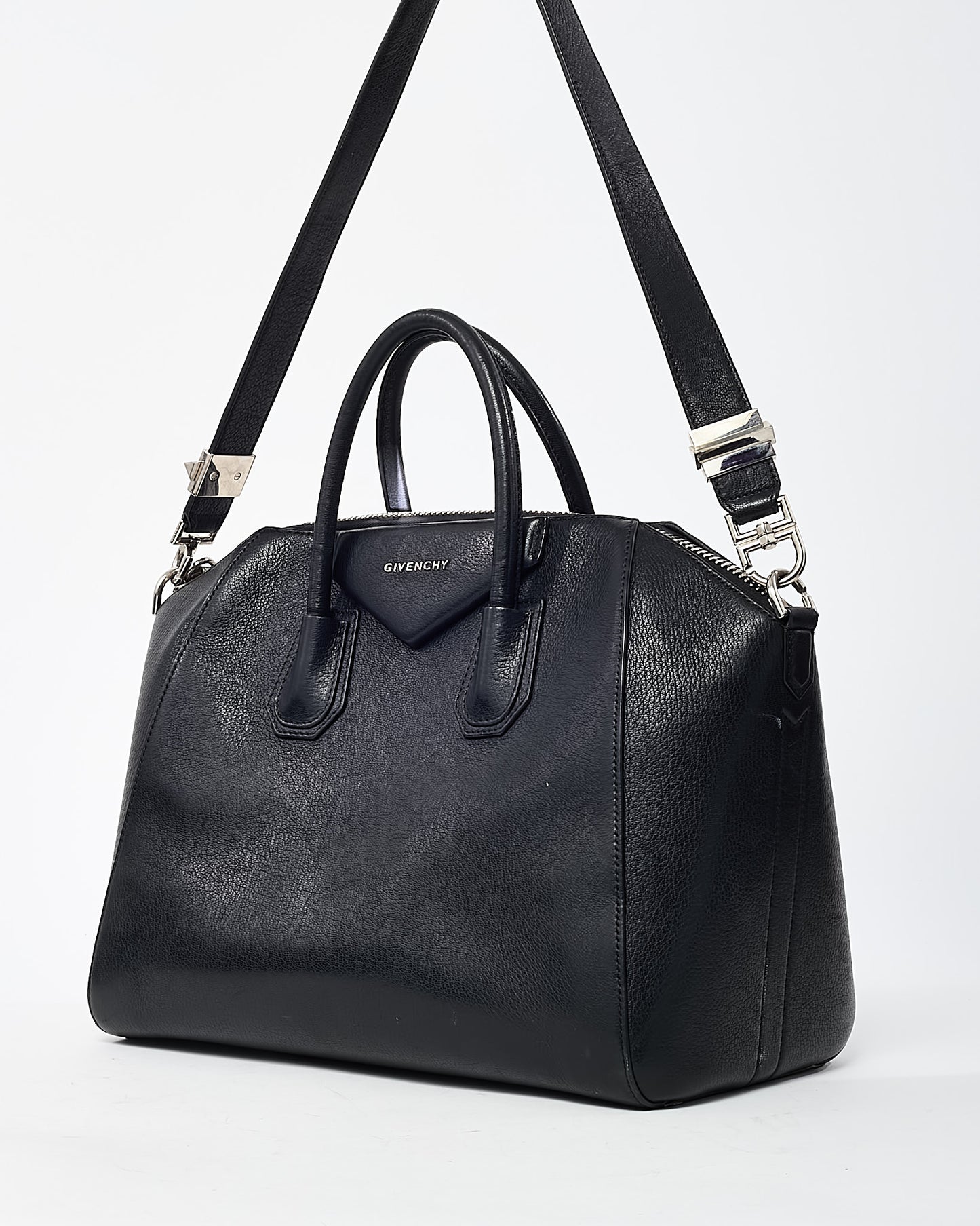 Givenchy Black Grained Leather Medium Antigona Bag