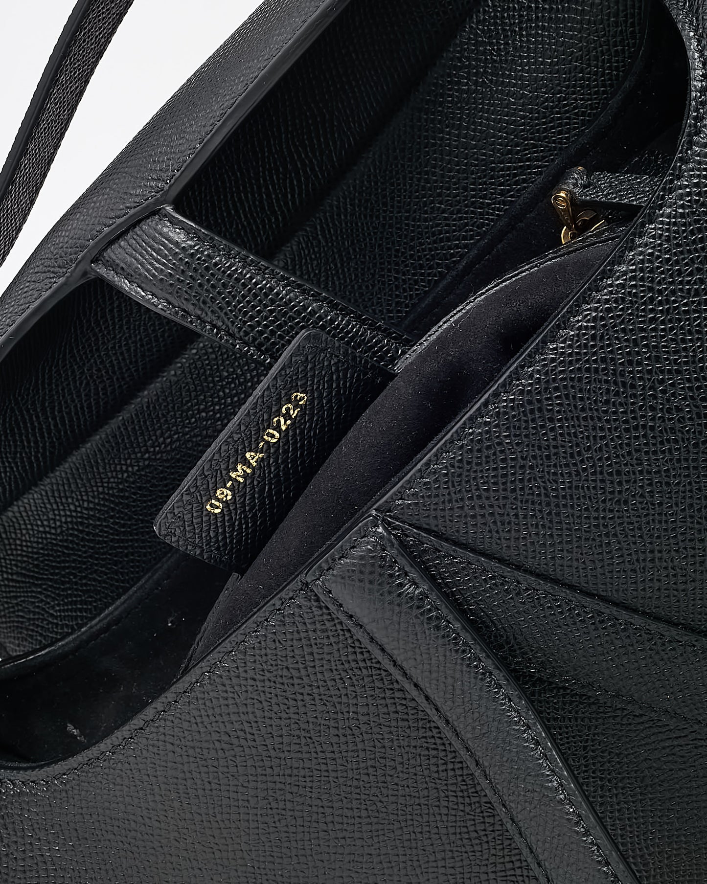 Dior Black Grained Calfskin Leather Saddle Bag with Strap GHW