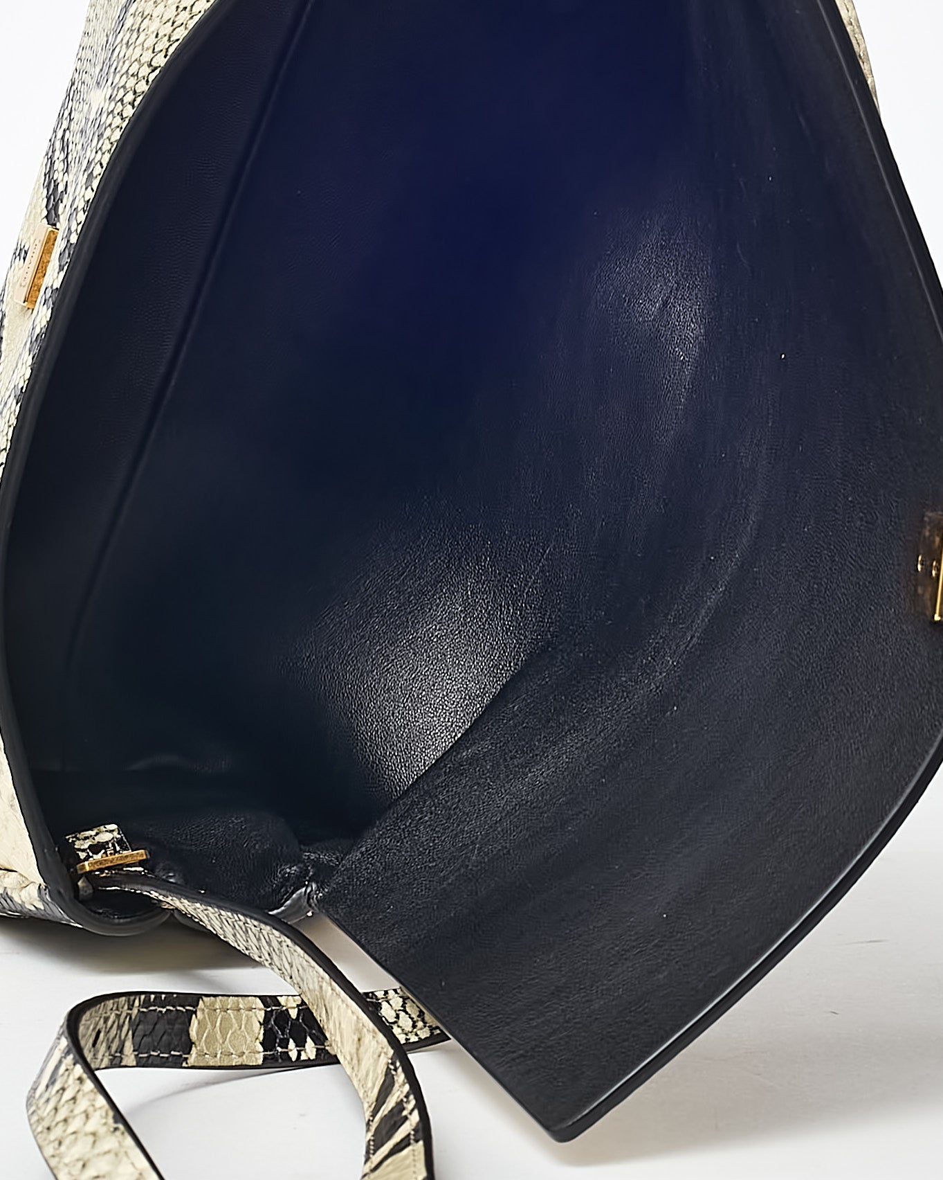 Khaite Cream Natural Python-Embossed Leather Audrey Flap Crossbody Bag
