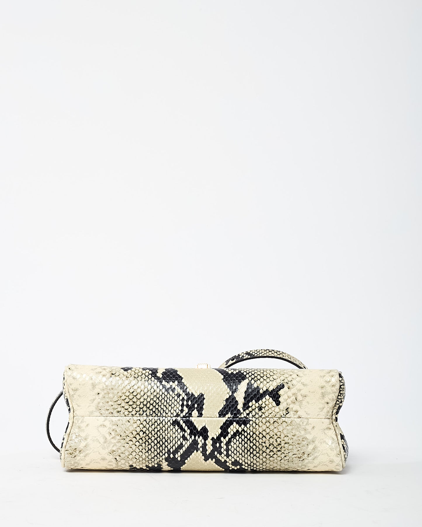 Khaite Cream Natural Python-Embossed Leather Audrey Flap Crossbody Bag