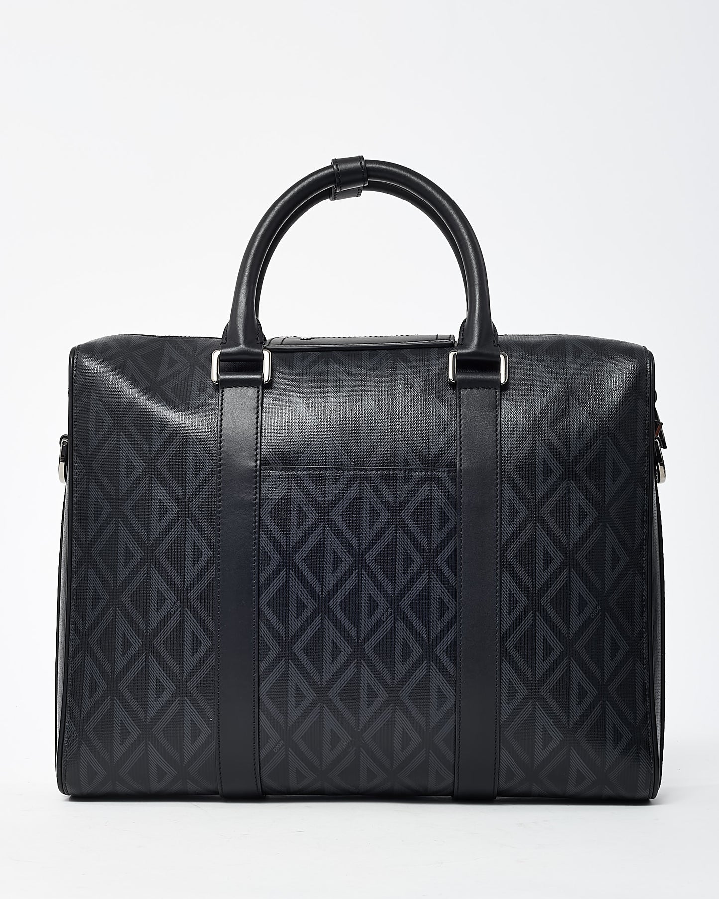 Dior Black CD Diamond Coated Canvas and Leather Lingot Briefcase with Strap