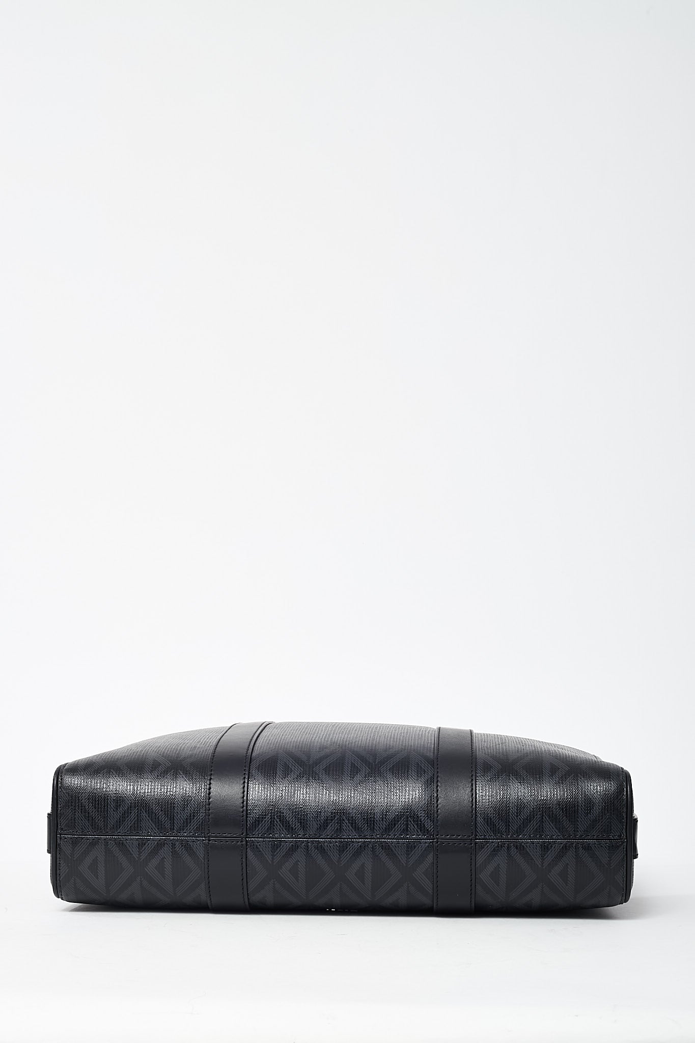 Dior Black CD Diamond Coated Canvas and Leather Lingot Briefcase with Strap
