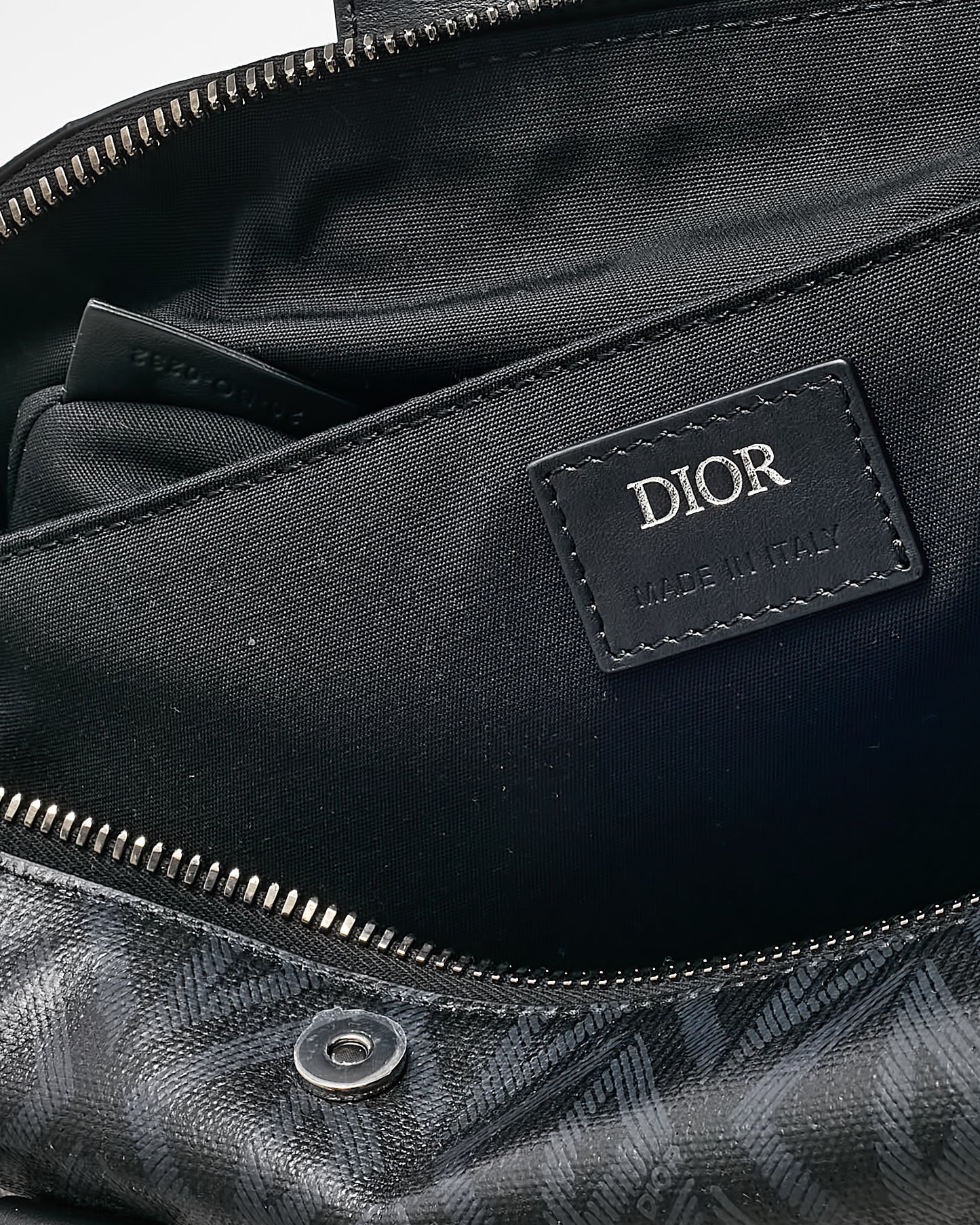 Dior Black CD Diamond Coated Canvas and Leather Lingot Briefcase with Strap