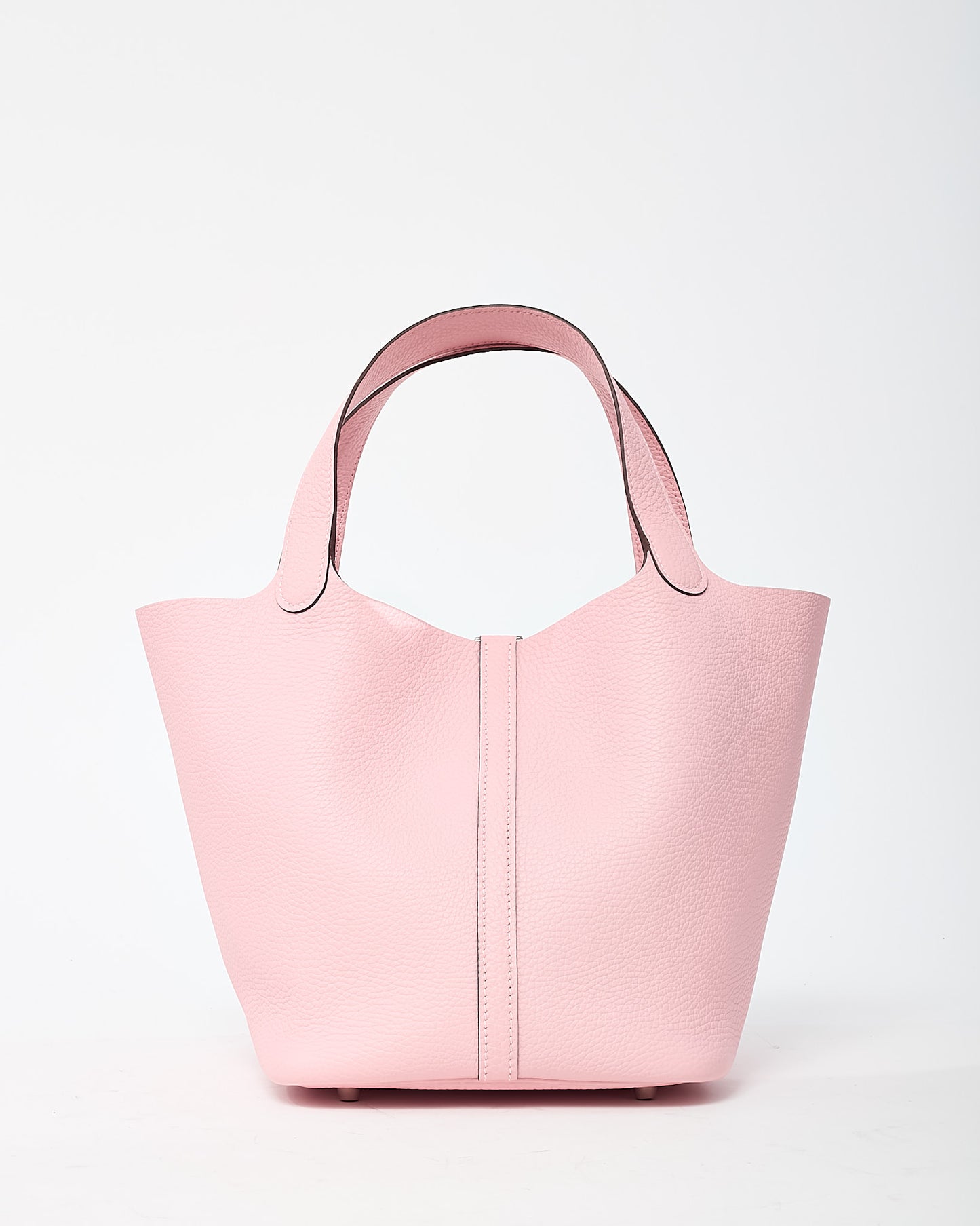 Hermès Pink Rose Sakura Clemence Leather Picotin 22 PHW