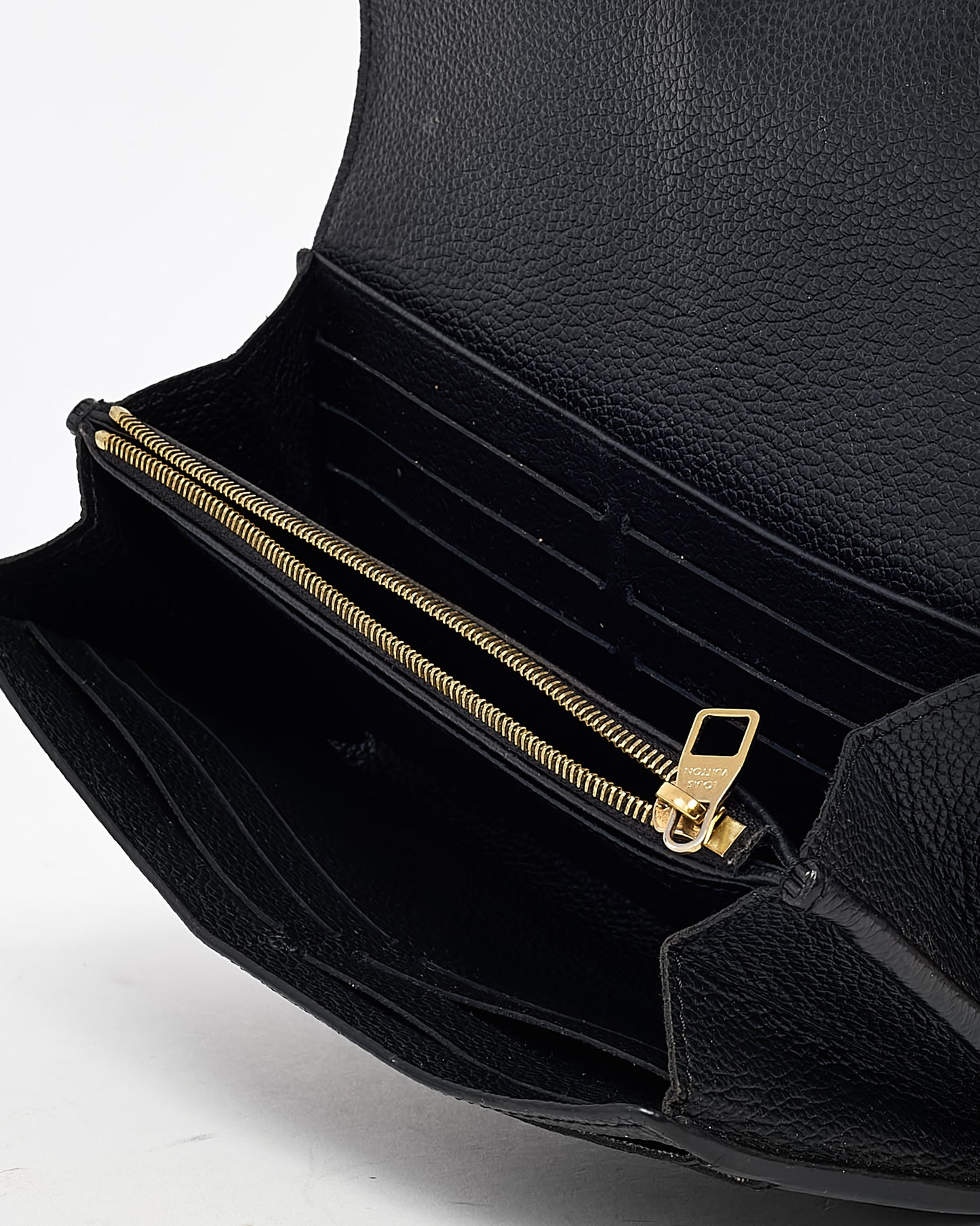 Louis Vuitton Black Monogram Empreinte Sarah NM Wallet