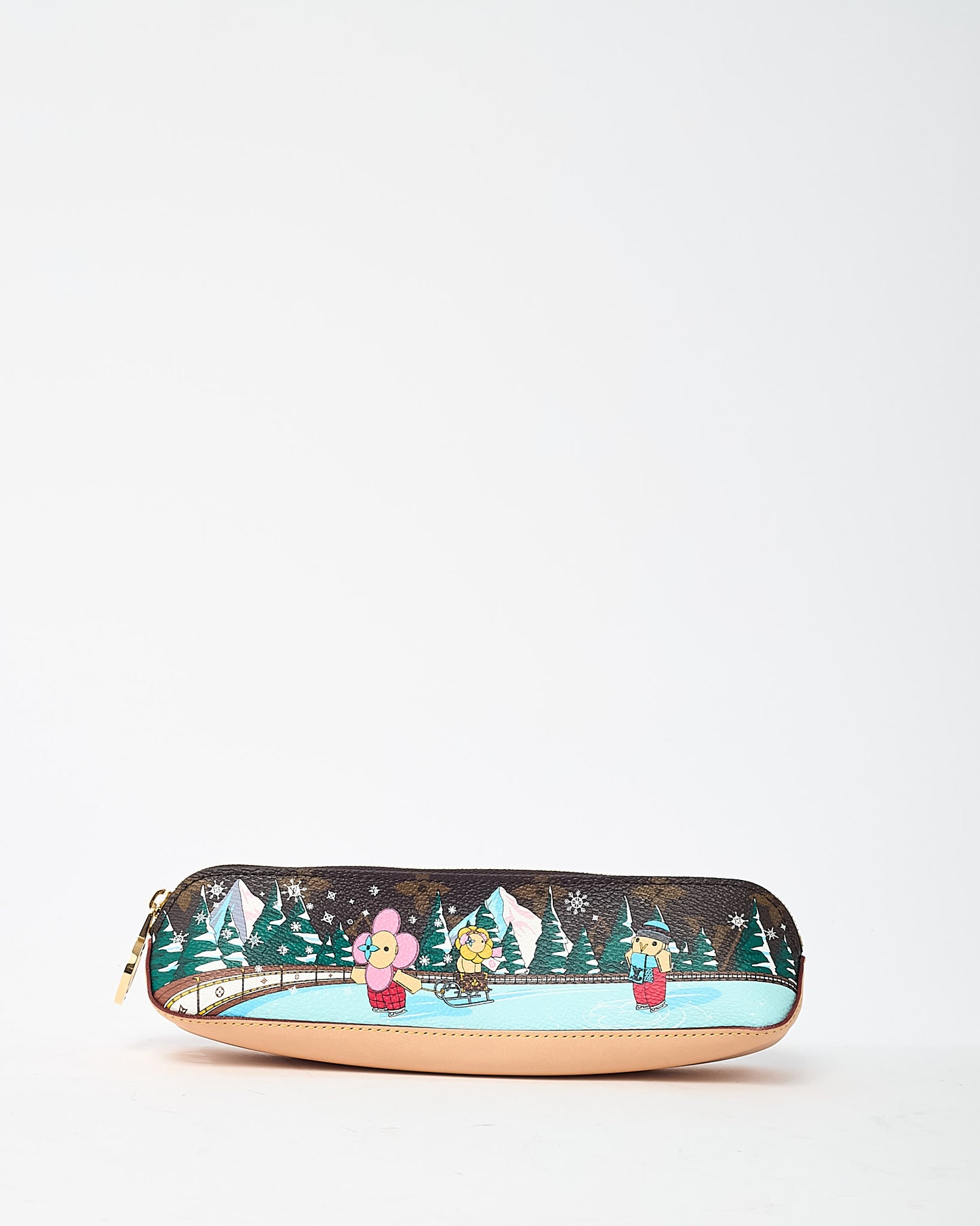 Louis Vuitton Monogram Canvas Limited Edition Ice Skating Xmas Elizabeth Pencil Pouch