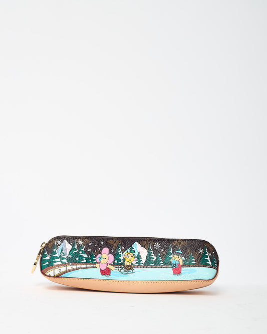 Louis Vuitton Monogram Canvas Limited Edition Ice Skating Xmas Elizabeth Pencil Pouch