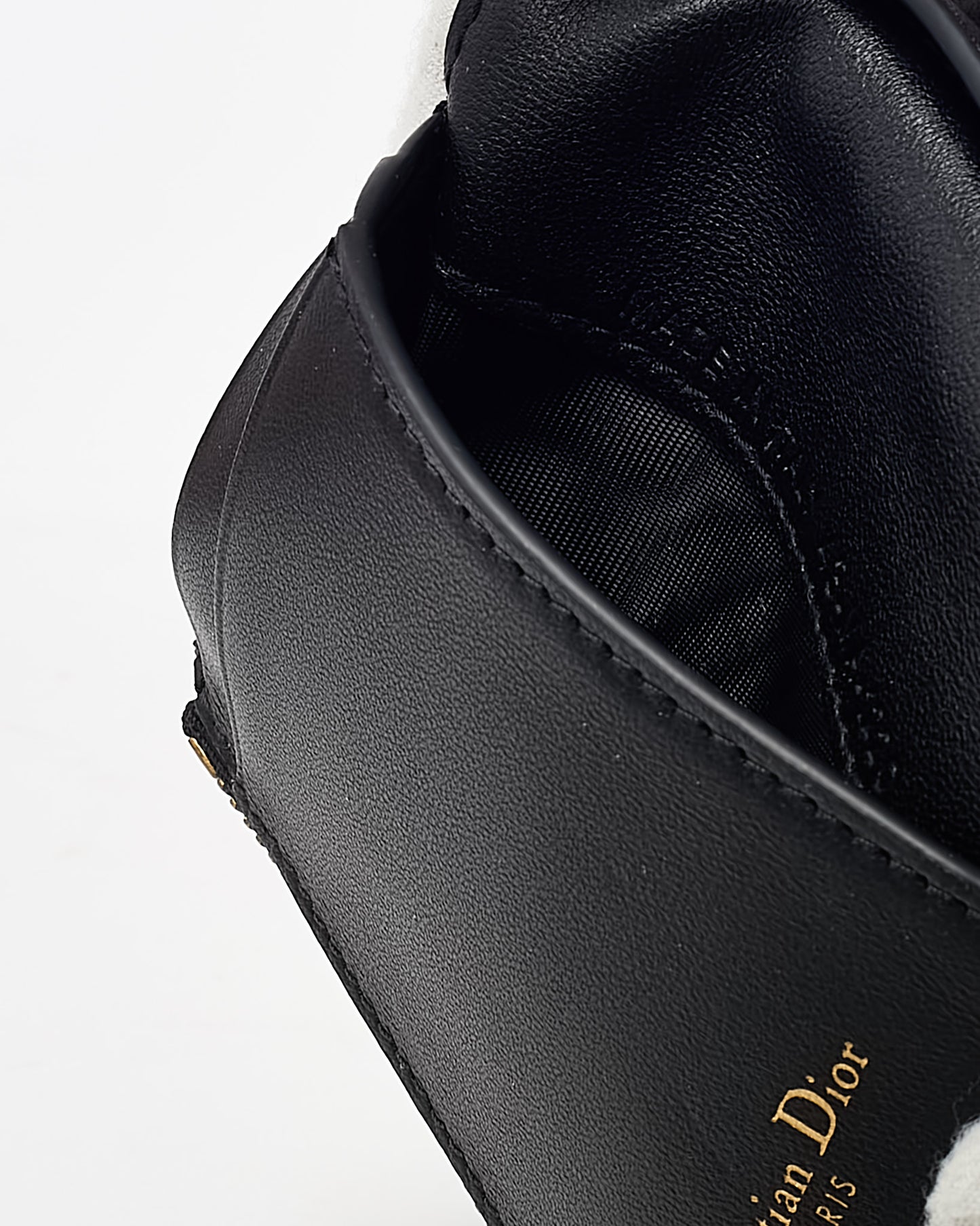 Dior Black Goatskin Leather Saddle Lotus Wallet GHW