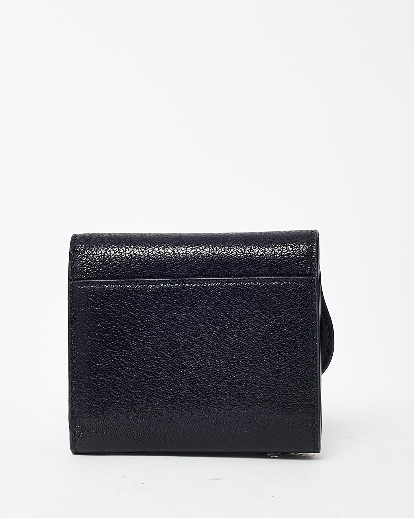 Dior Black Goatskin Leather Saddle Lotus Wallet GHW