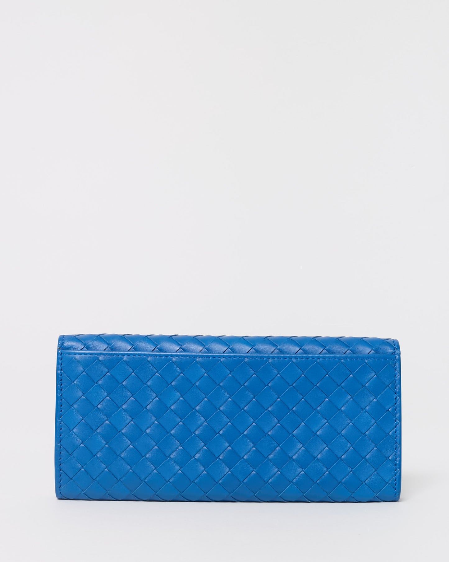 Bottega Veneta Blue Intrecciato Leather Bi-Fold Long Wallet