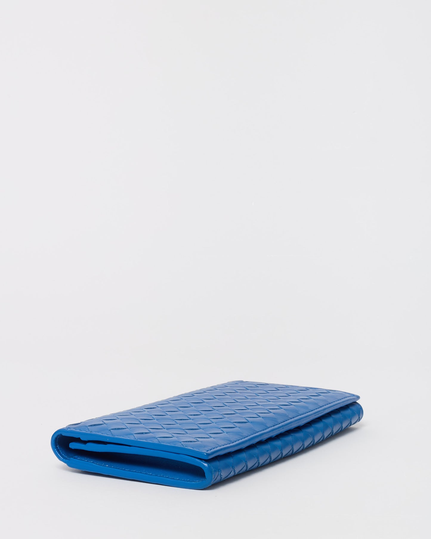 Bottega Veneta Blue Intrecciato Leather Bi-Fold Long Wallet