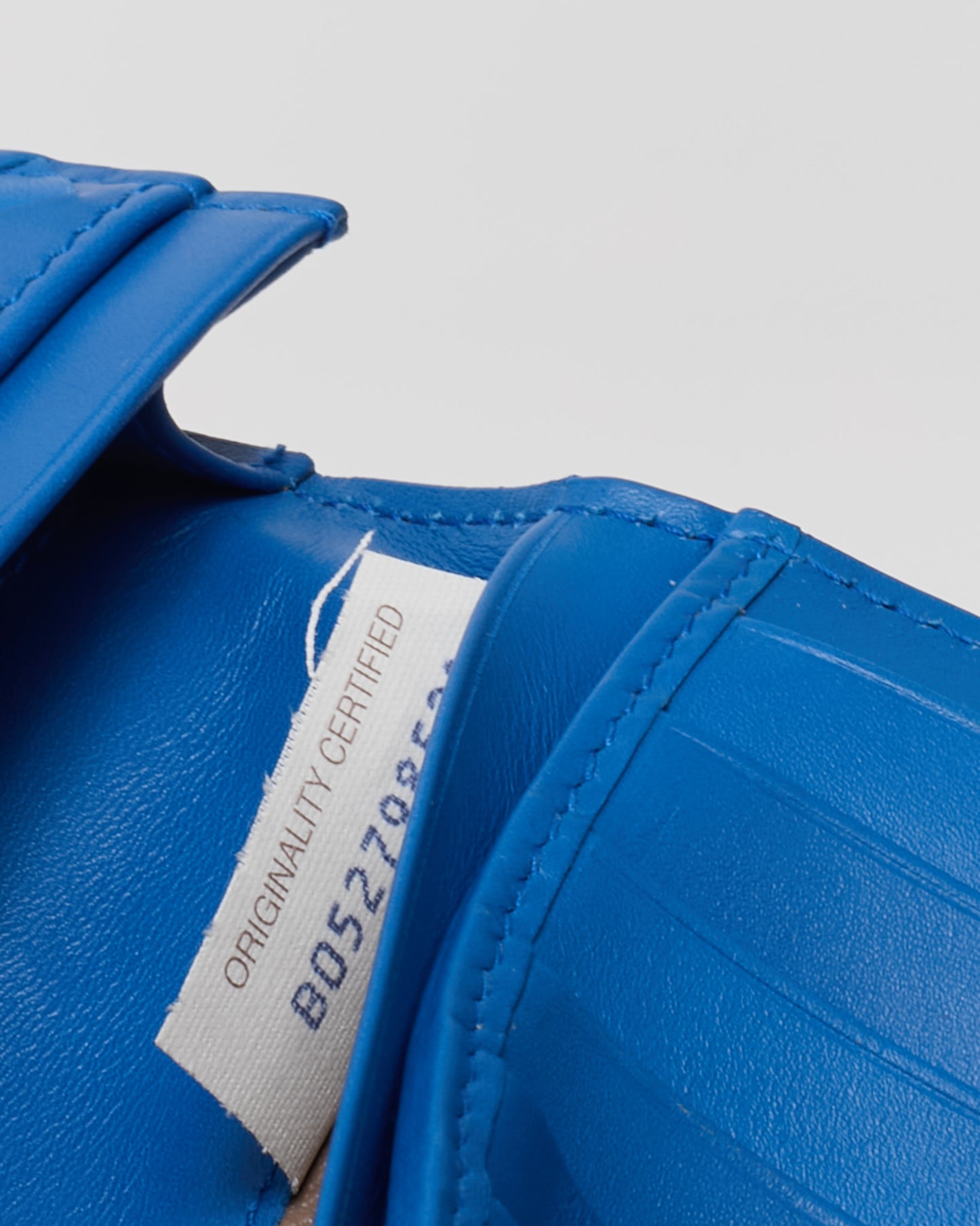 Bottega Veneta Blue Intrecciato Leather Bi-Fold Long Wallet