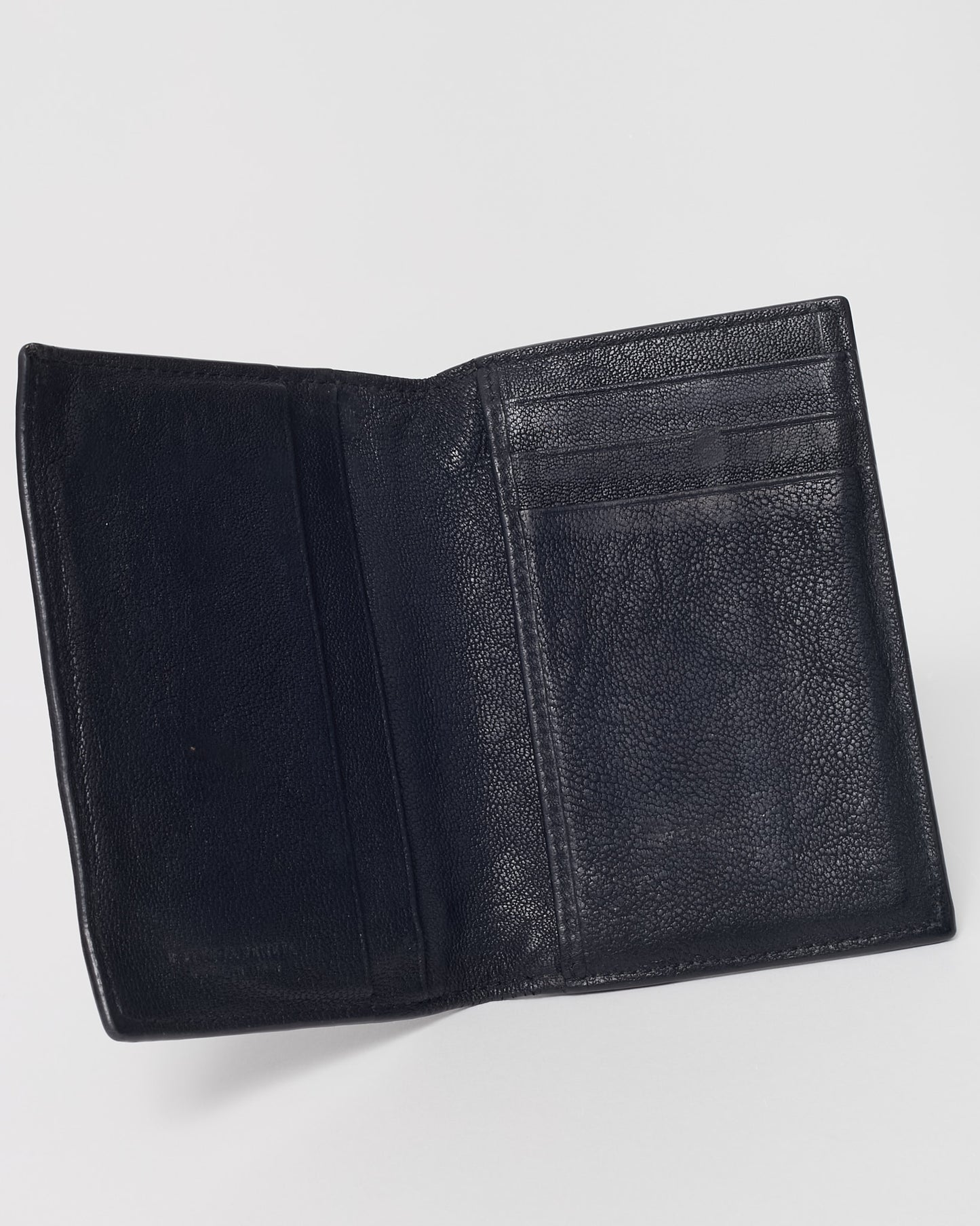 Bottega Veneta Black and Blue Ombre Intrecciato Leather Bi-Fold Pocket Organizer Wallet