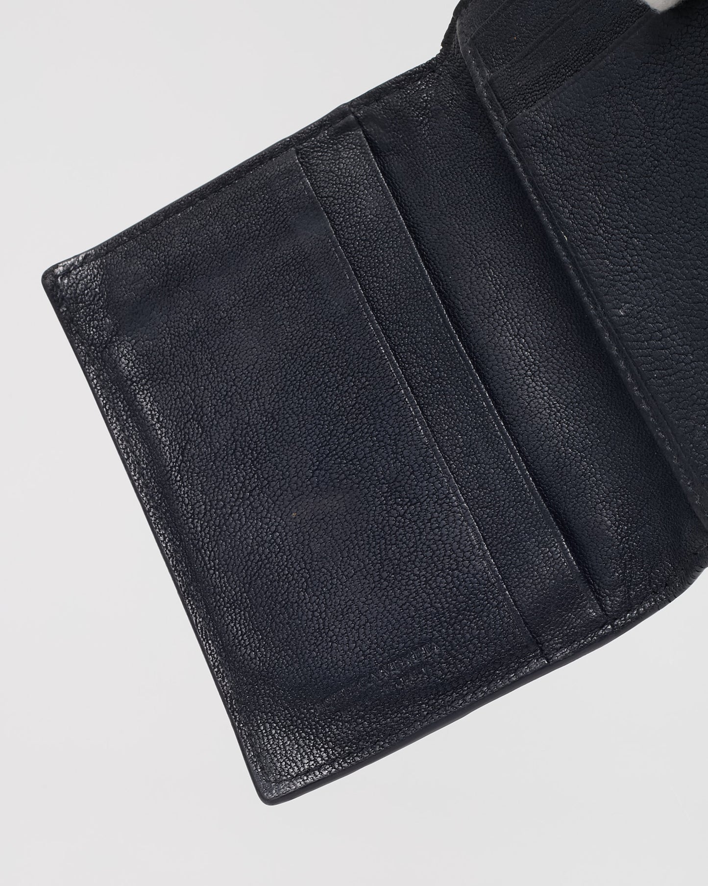 Bottega Veneta Black and Blue Ombre Intrecciato Leather Bi-Fold Pocket Organizer Wallet