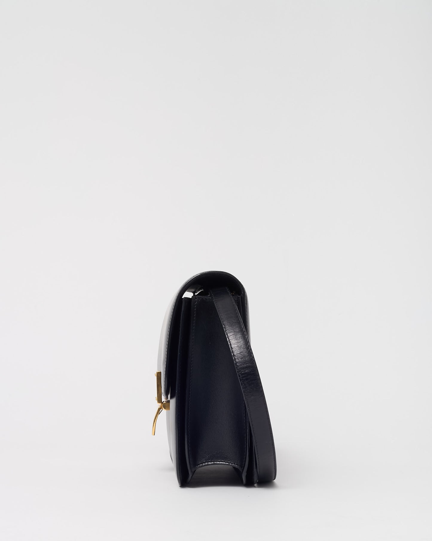 Celine Black Calfskin Leather Medium Box Bag GHW