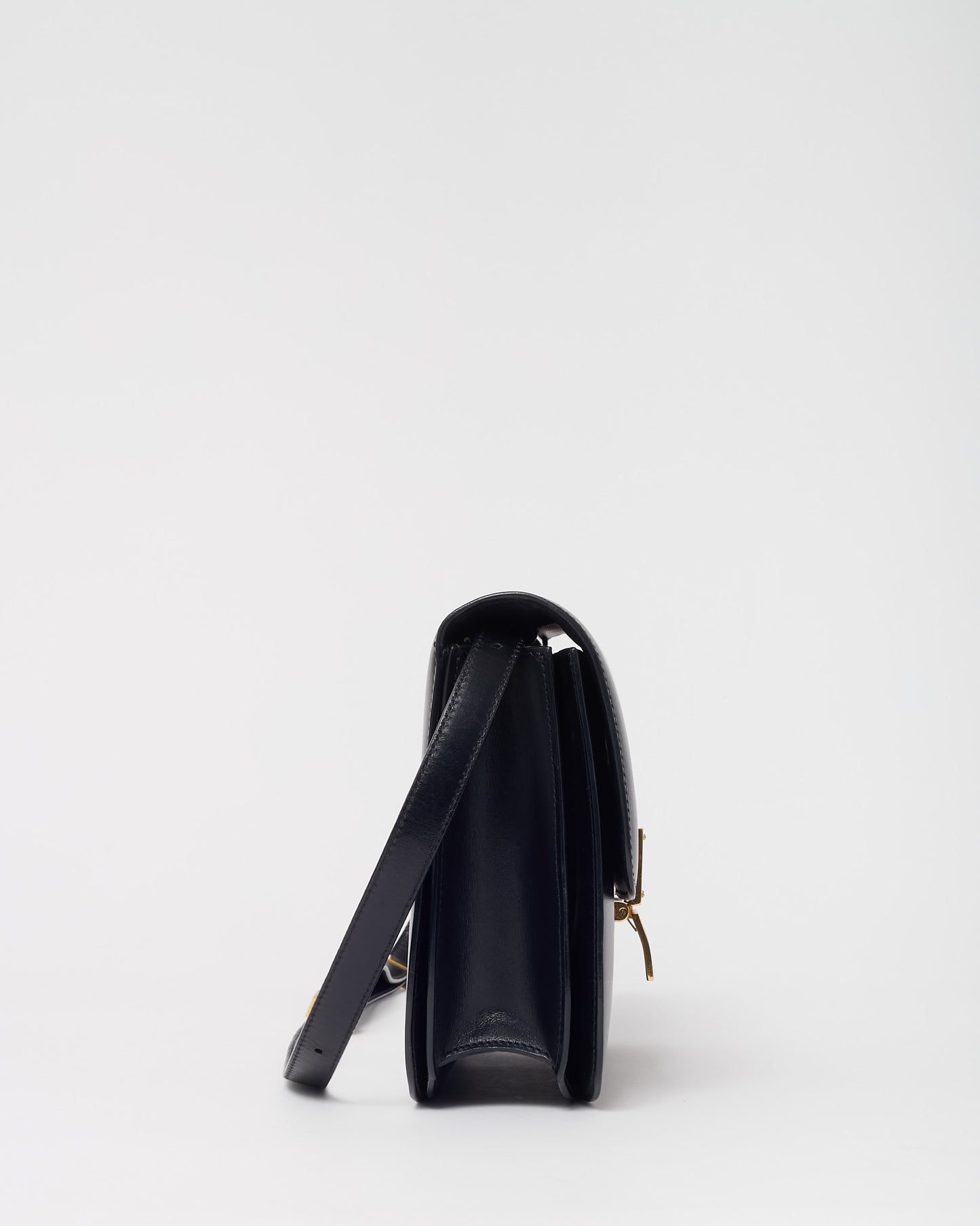 Celine Black Calfskin Leather Medium Box Bag GHW