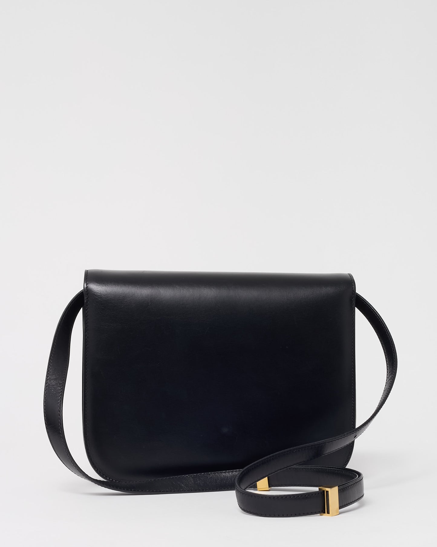 Celine Black Calfskin Leather Medium Box Bag GHW