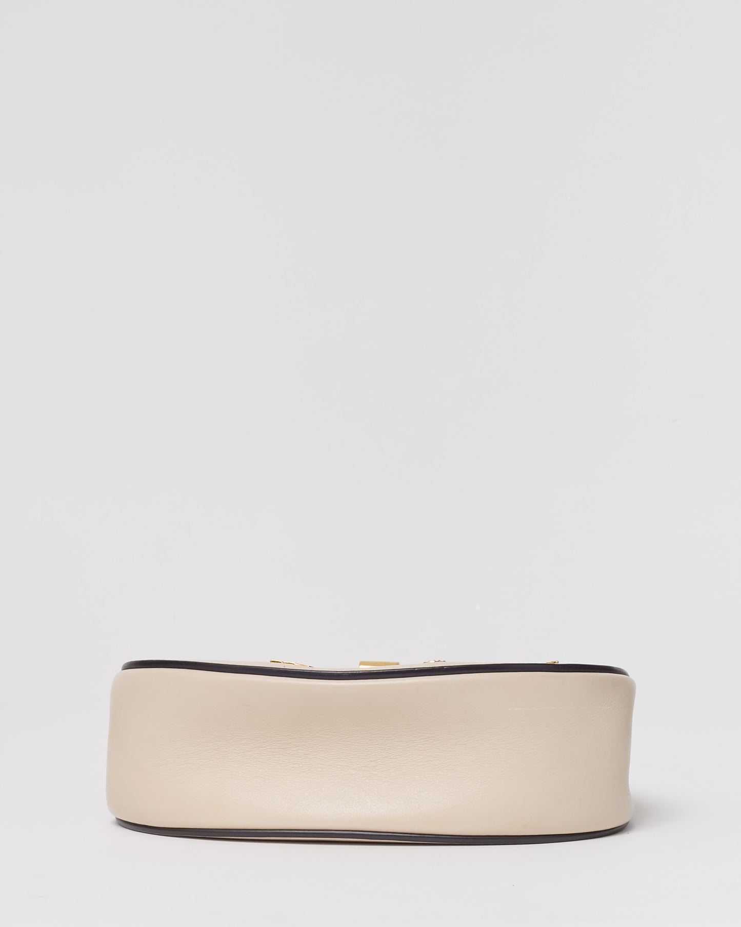 Chloé Off-White Calfskin Leather Gold Palm Tree Embellished Detail Drew Crossbody Bag