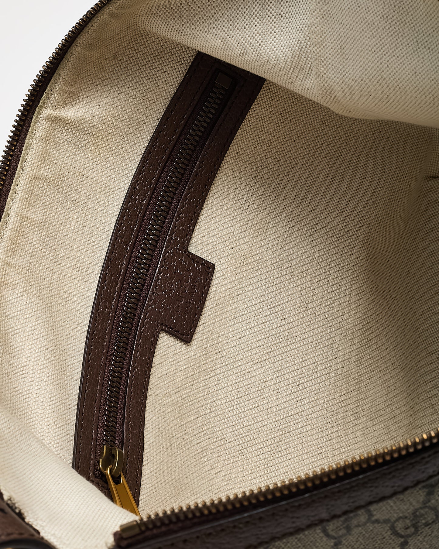 Gucci Beige and Beige Monogram GG Supreme Canvas Small Web Ophidia Half Moon Hobo Bag