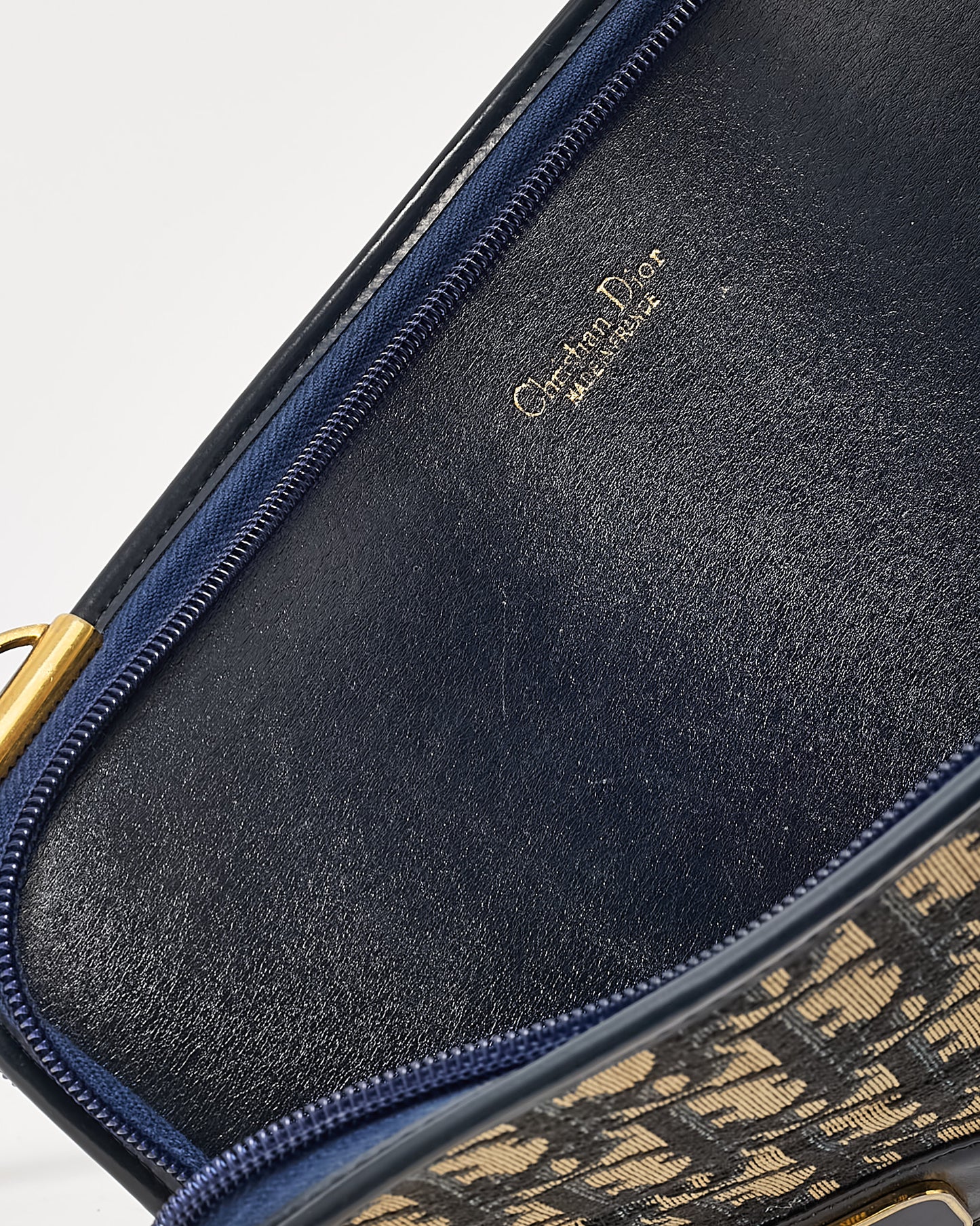 Dior Vintage 1960s Navy Blue Monogram Oblique Canvas CD Logo Shoulder Bag