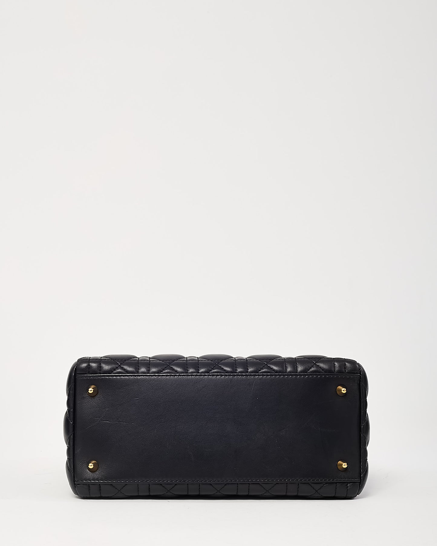 Dior Black Lambskin Leather Medium Lady Dior Bag GHW
