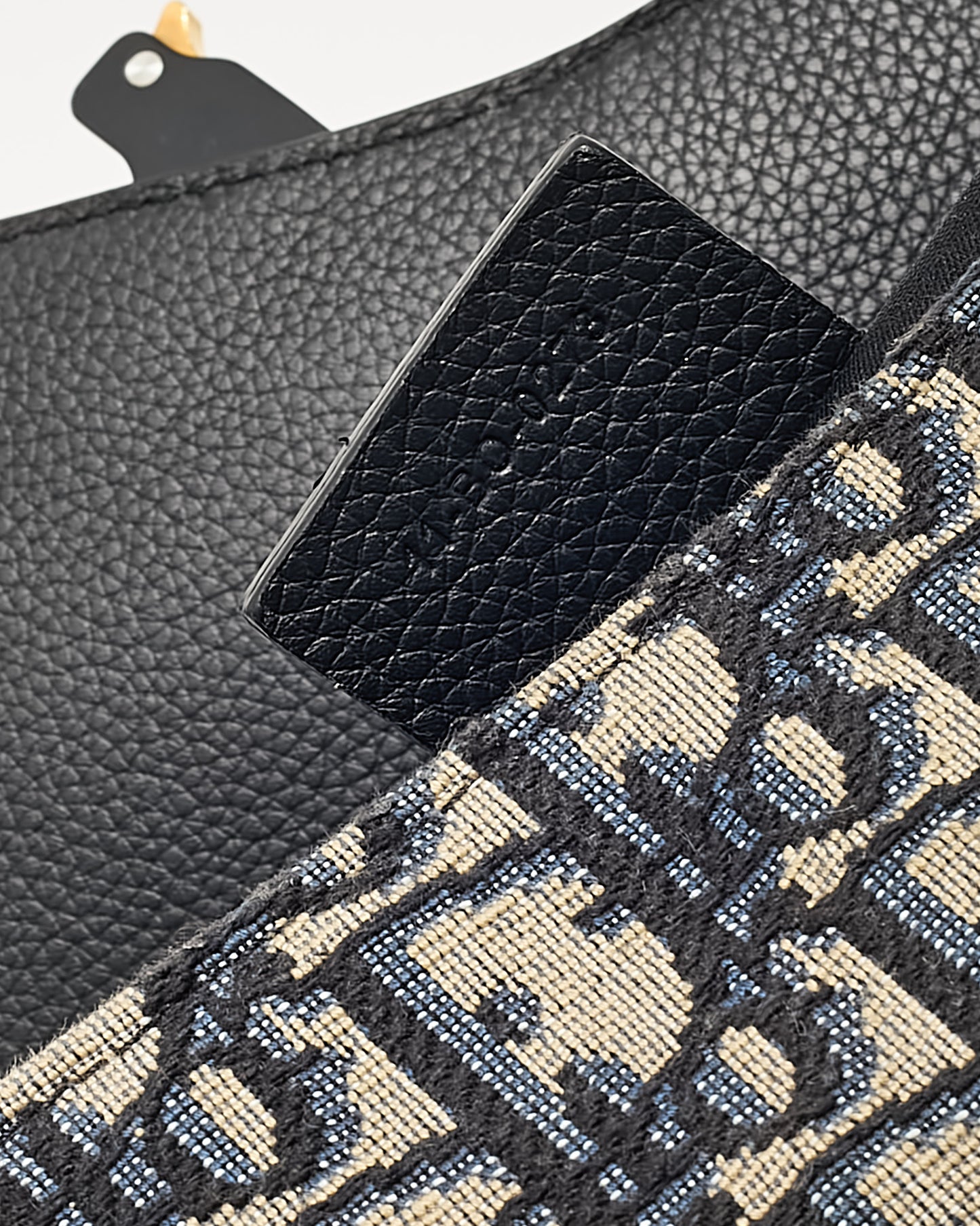 Dior Beige and Black Dior Oblique Jacquard Canvas with Black Grained Calfskin Small Saddle Messenger Bag