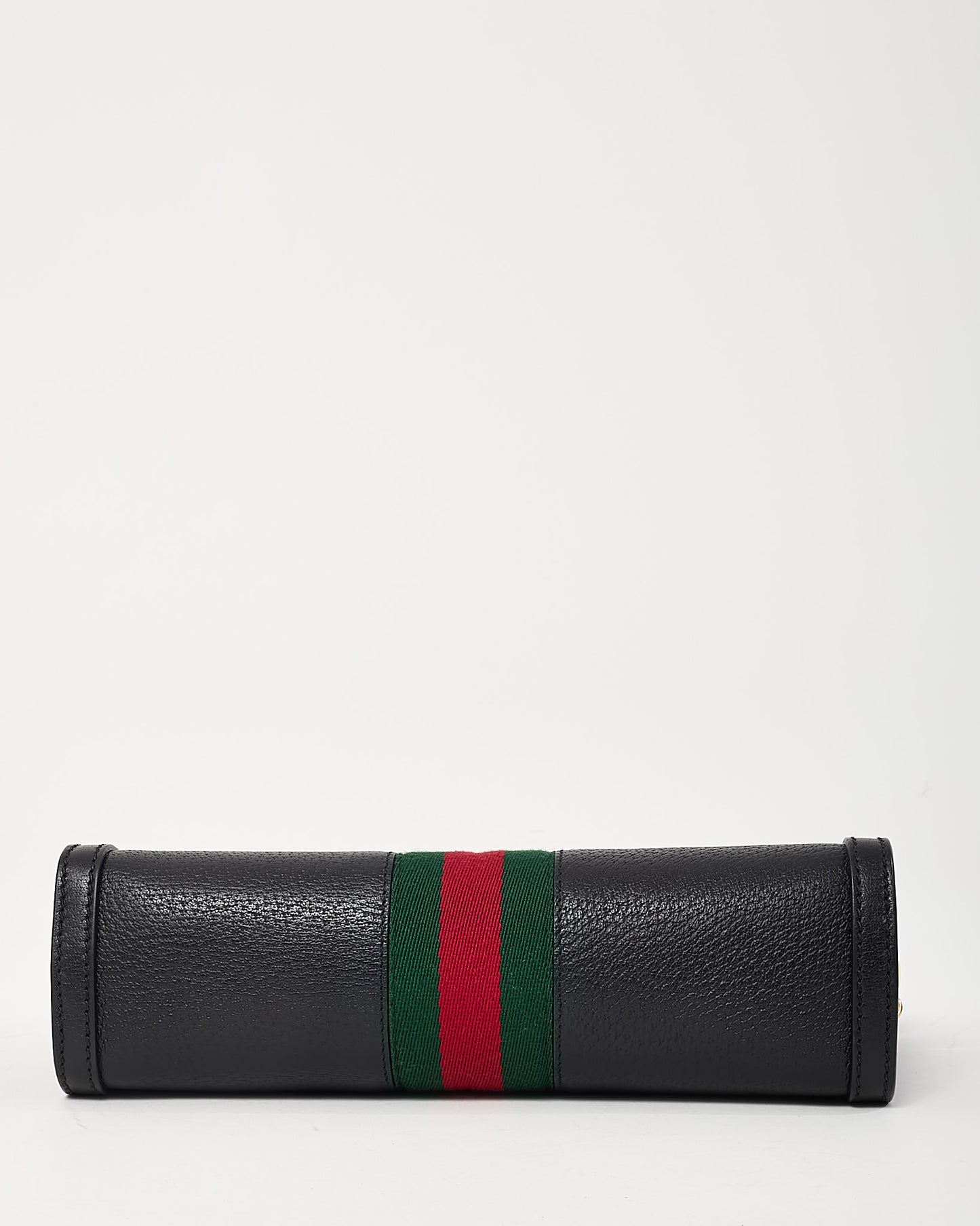 Gucci Black Calfskin Leather Small Web Ophidia Chain Shoulder Bag
