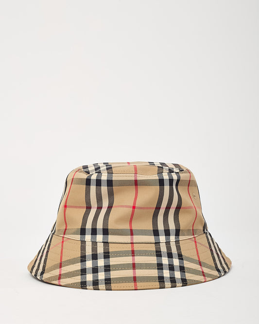 Burberry Archive Beige Vintage Check Technical Cotton Bucket Hat - S