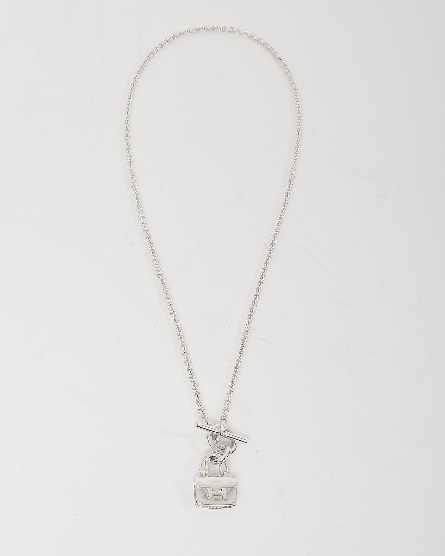 Hermès Sterling Silver Amulettes Constance Pendant Necklace