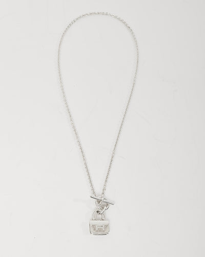 Hermès Sterling Silver Amulettes Constance Pendant Necklace