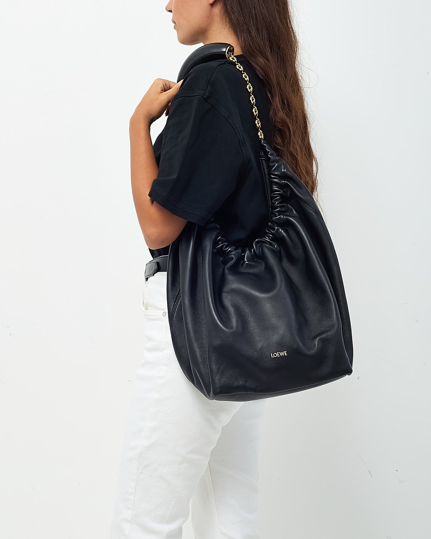 Loewe Black Nappa Leather Medium Squeeze Shoulder Bag
