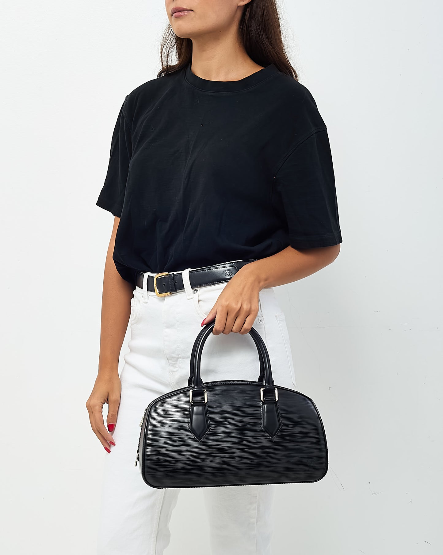 Louis Vuitton Black Epi Leather Jasmine Top Handle Bag