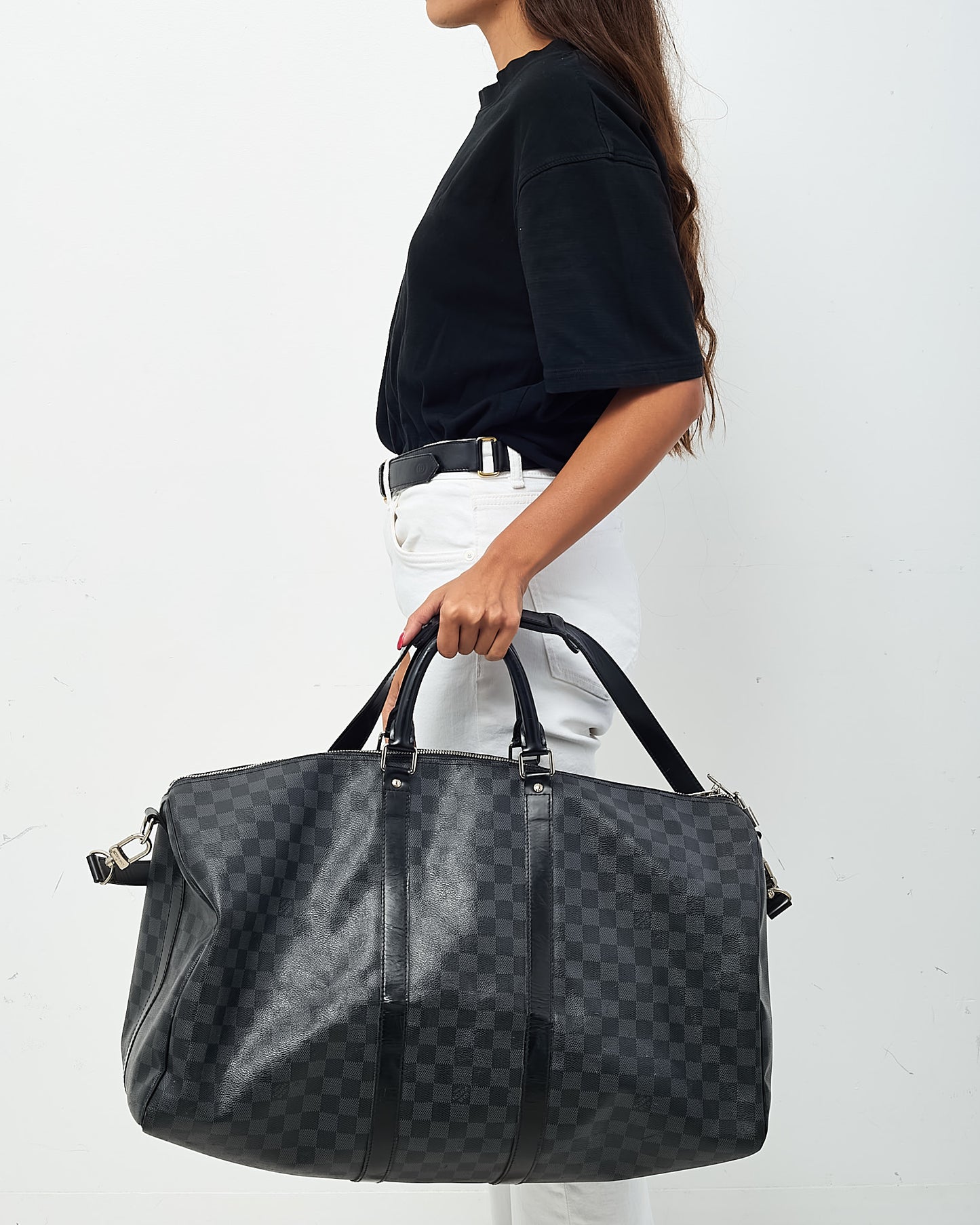 Louis Vuitton Damier Graphite Coated Canvas Keepall Bandoulière 55