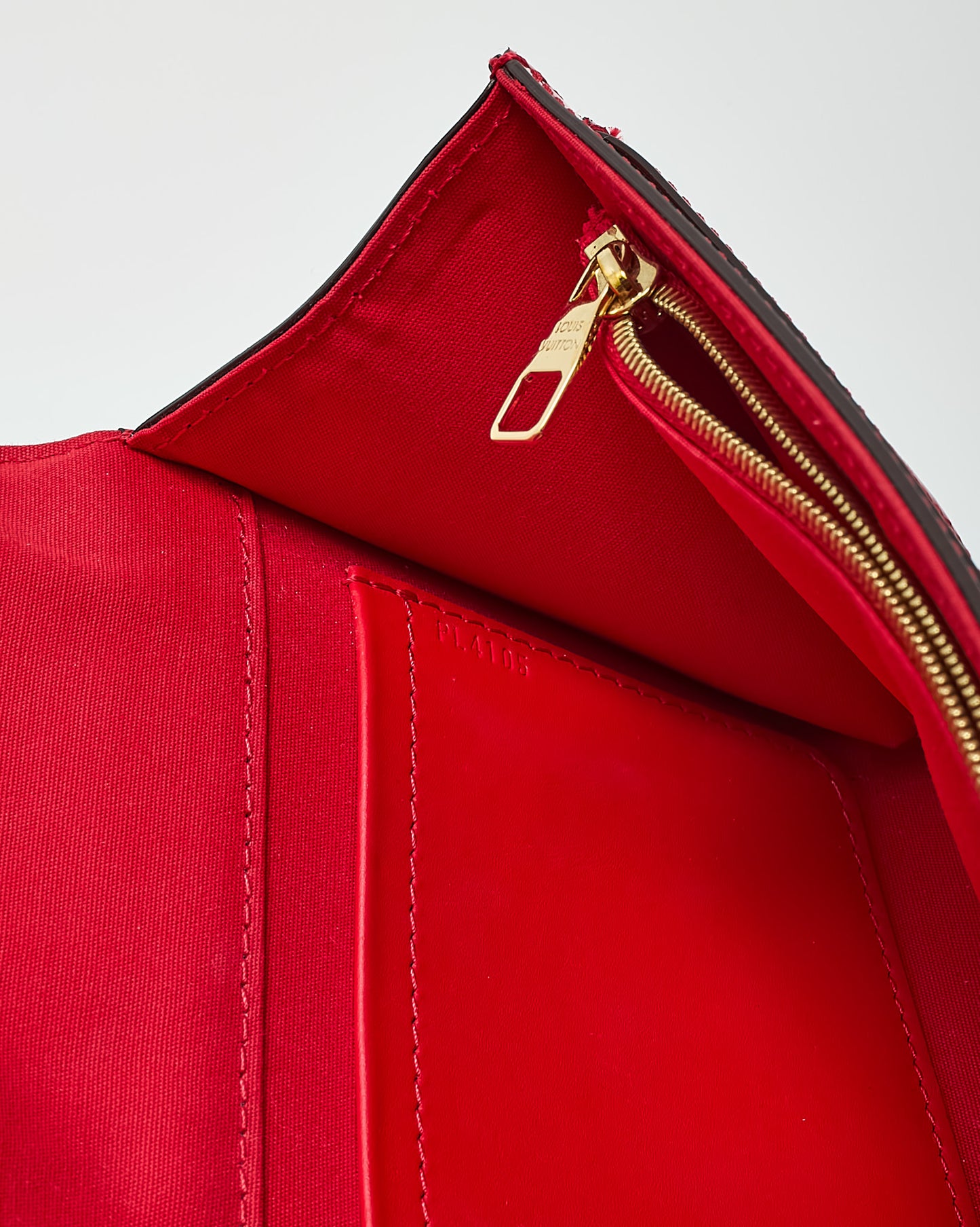 Louis Vuitton Red Patent Leather GHW LV Louise Clutch