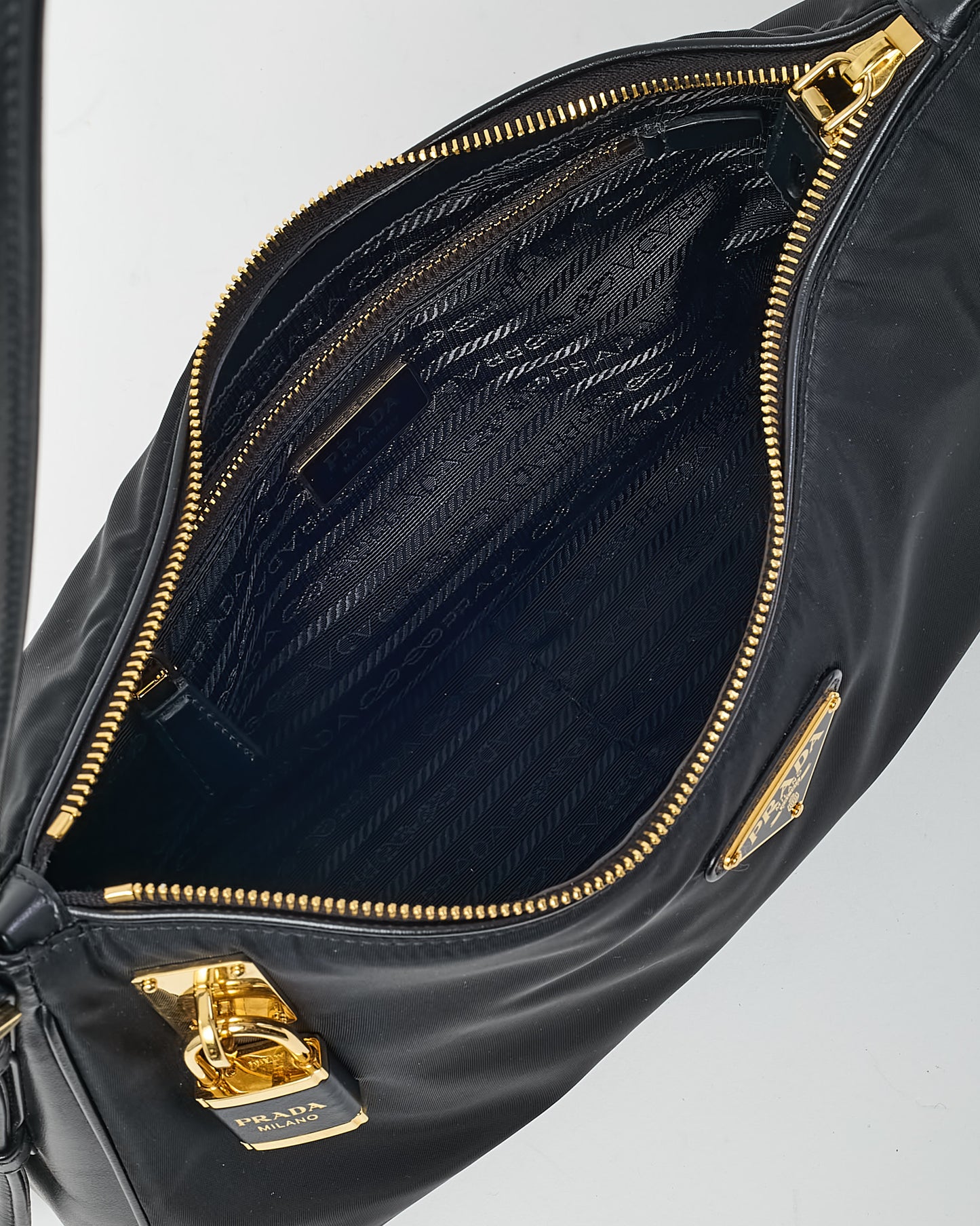 Prada Black Re-Nylon Large Aimee Shoulder Bag