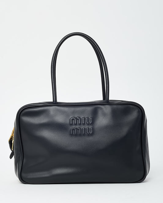 Miu Miu Black Leather Large Beau Shoulder Bag