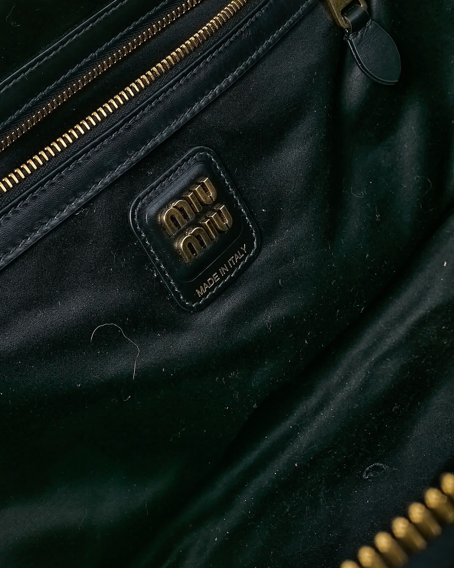 Miu Miu Black Leather Large Beau Shoulder Bag