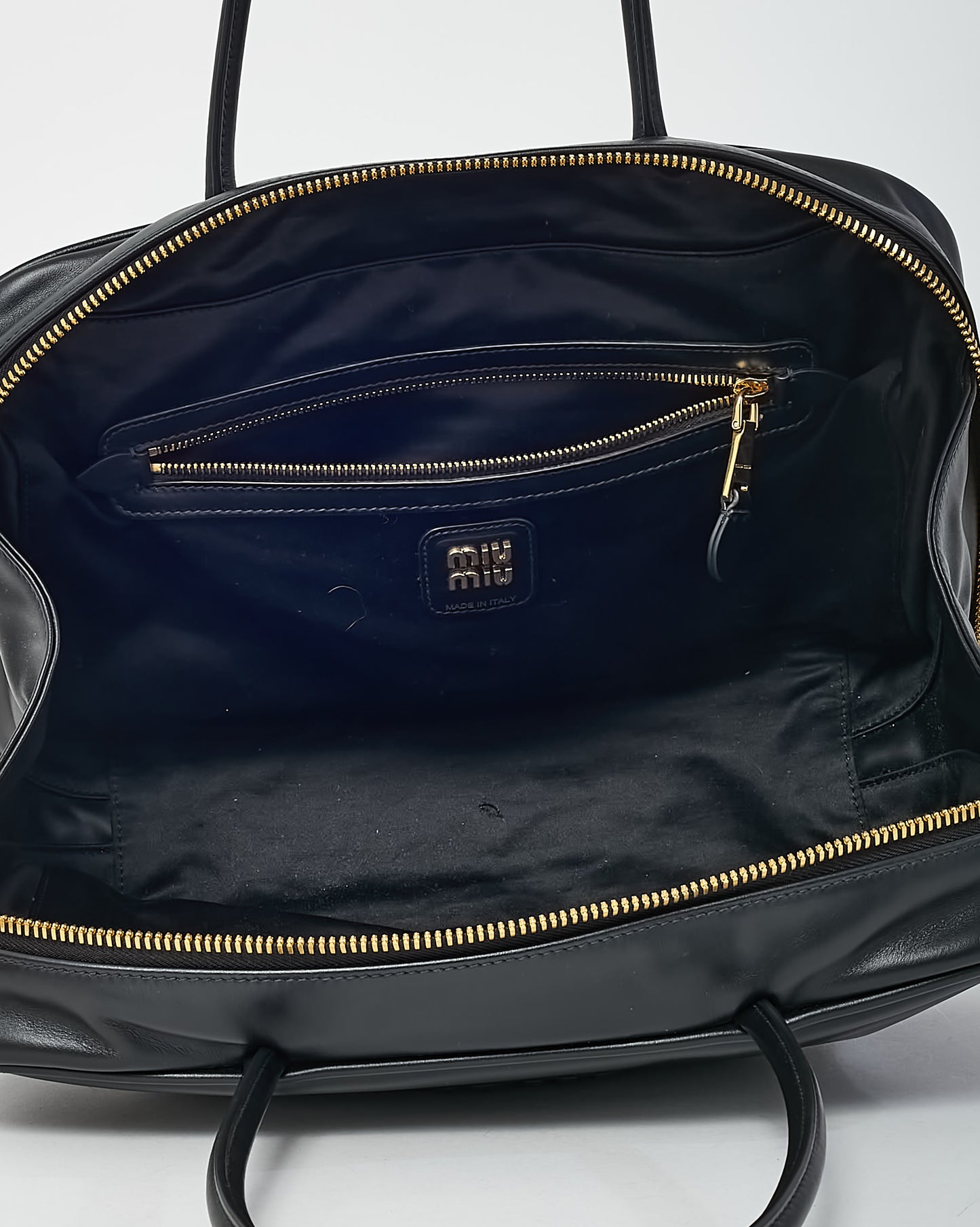 Miu Miu Black Leather Large Beau Shoulder Bag