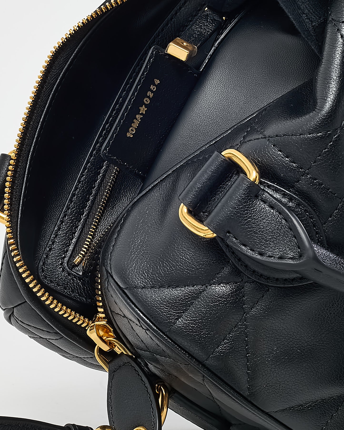 Dior Black Macrocannage Leather Soft Groove 20 Bowler Bag with Strap